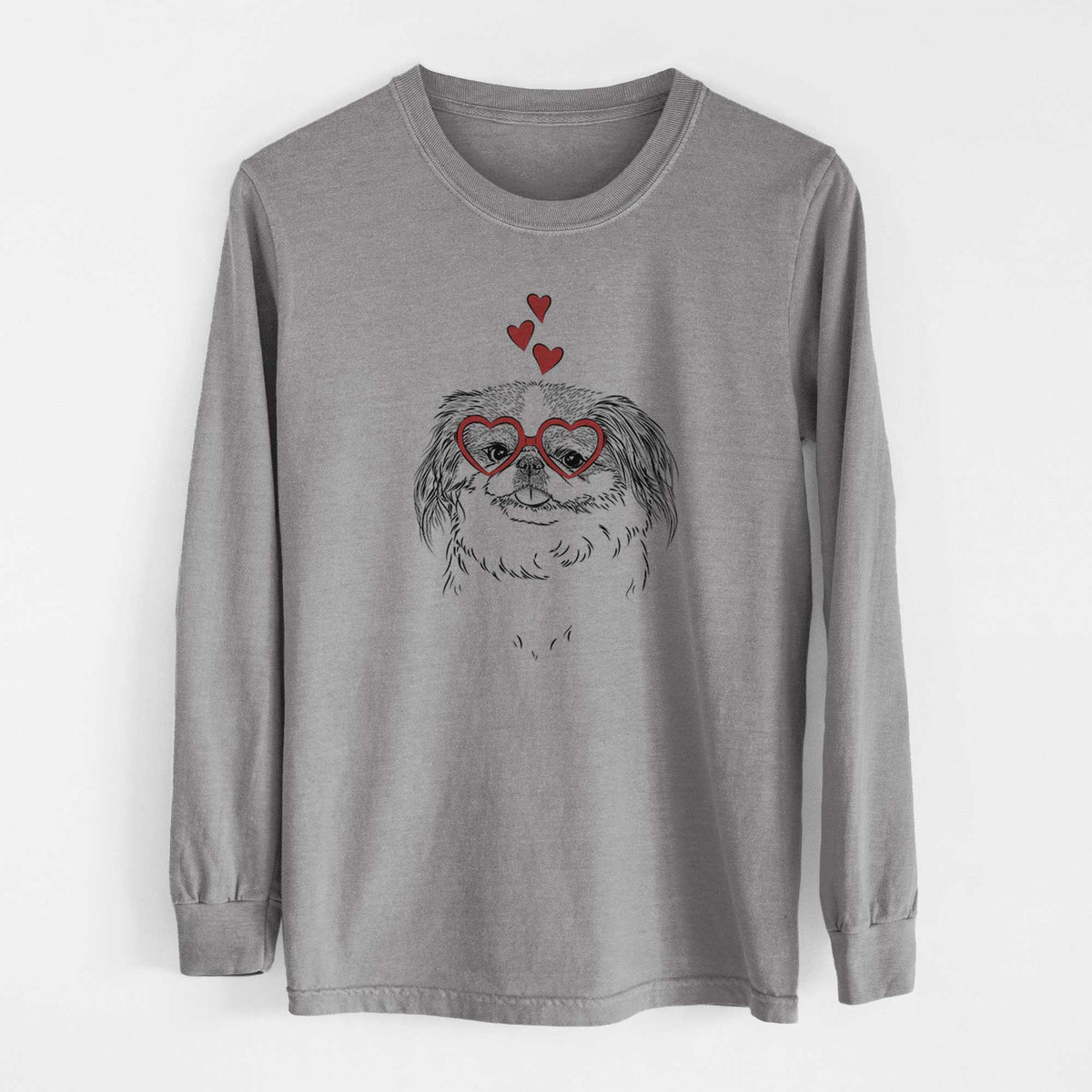 Valentine Abra Bean the Pekingese - Heavyweight 100% Cotton Long Sleeve