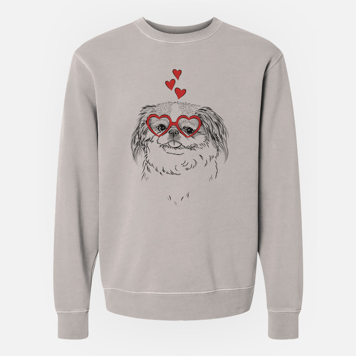 Valentine Abra Bean the Pekingese - Unisex Pigment Dyed Crew Sweatshirt