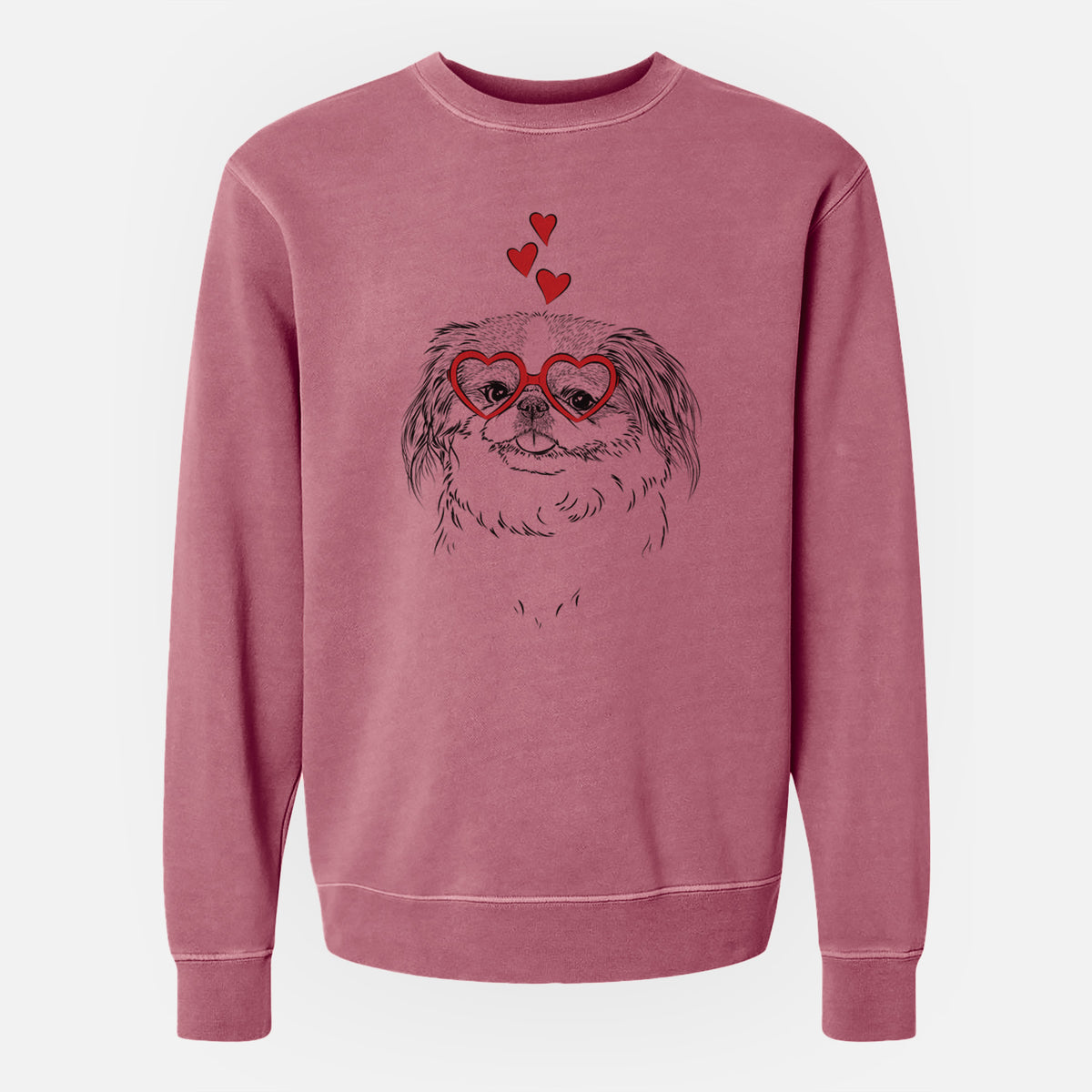 Valentine Abra Bean the Pekingese - Unisex Pigment Dyed Crew Sweatshirt
