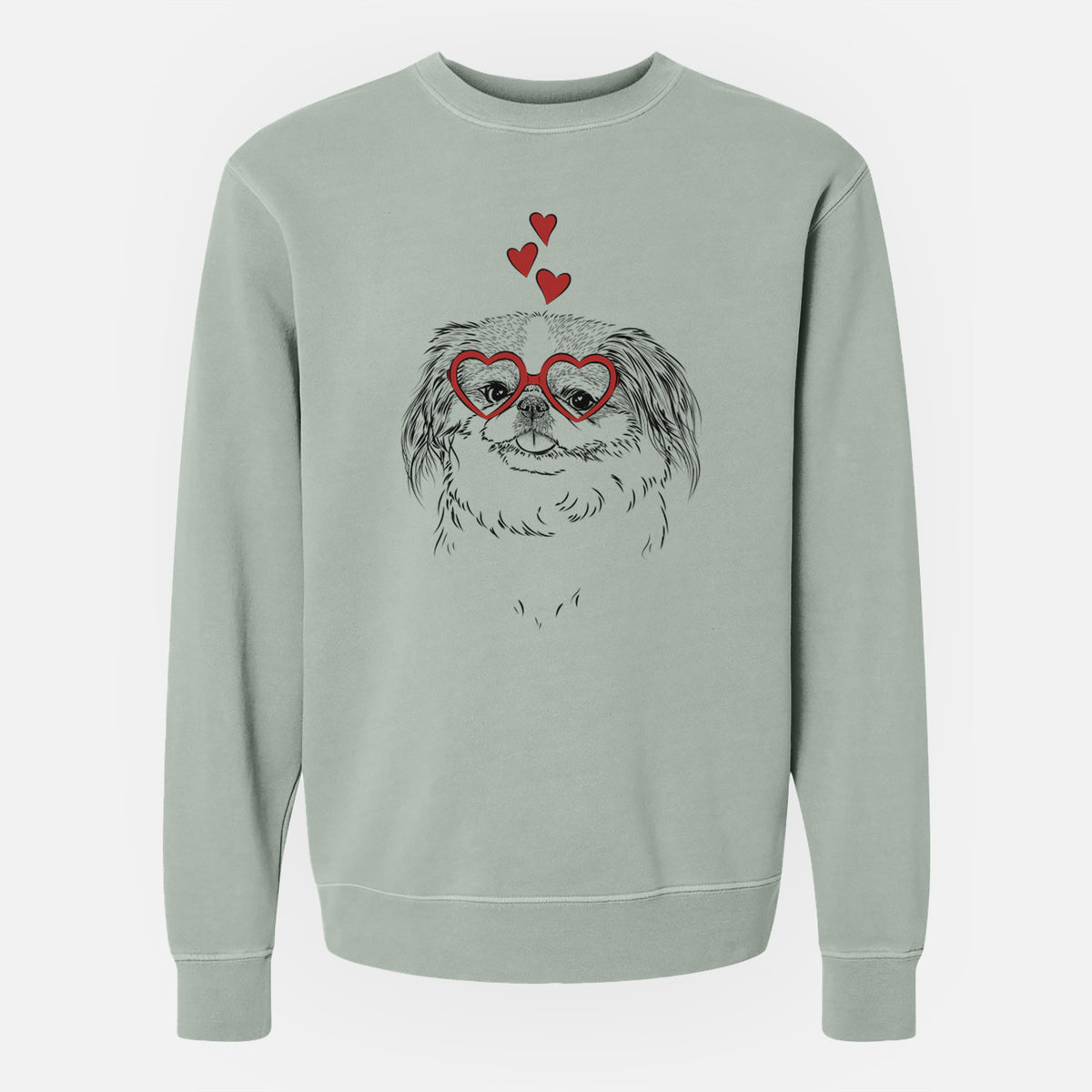 Valentine Abra Bean the Pekingese - Unisex Pigment Dyed Crew Sweatshirt
