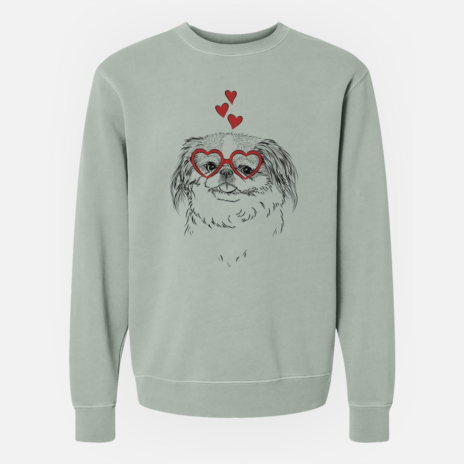 Valentine Abra Bean the Pekingese - Unisex Pigment Dyed Crew Sweatshirt