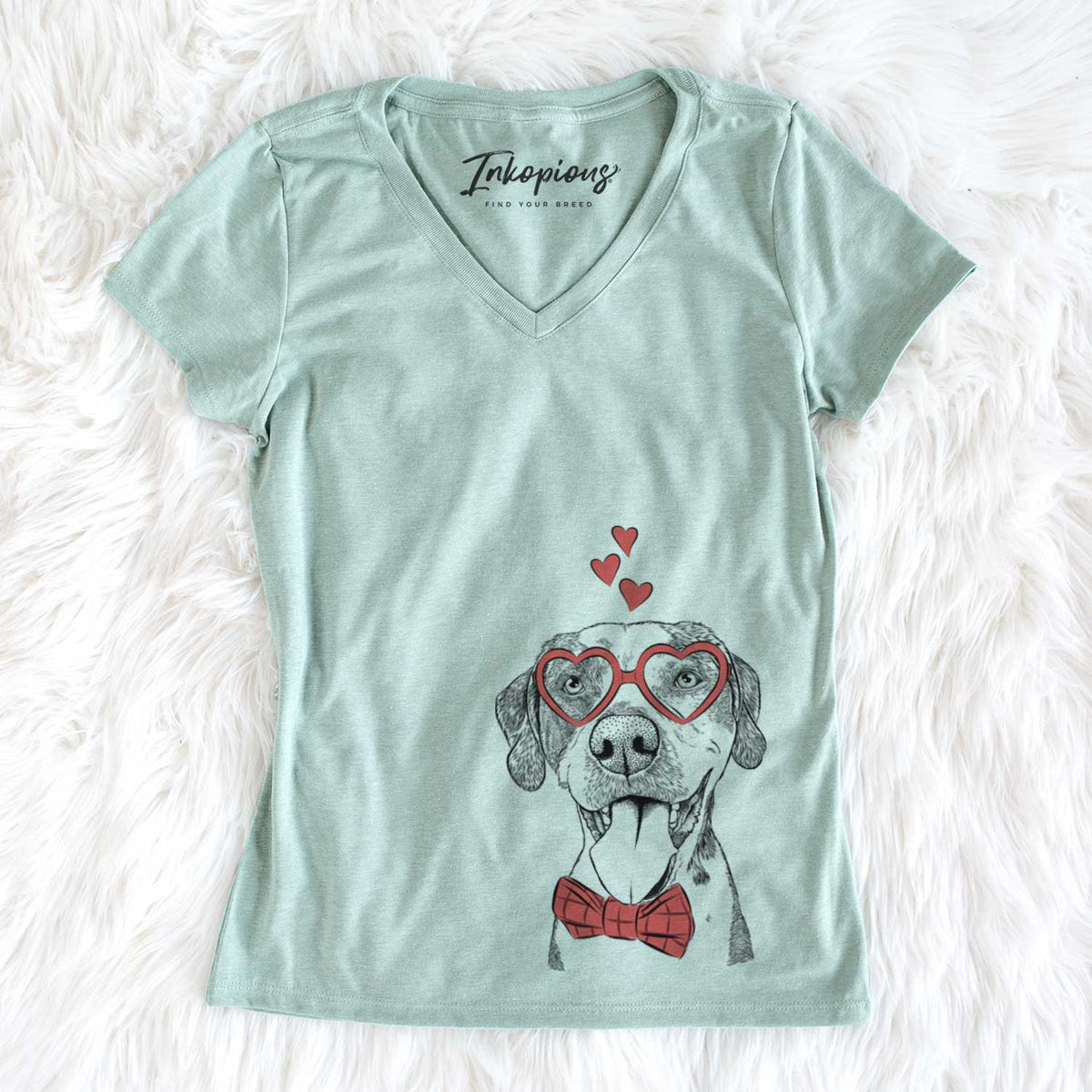 Valentine Ace Boogie the Mixed Breed - Women&#39;s V-neck Shirt