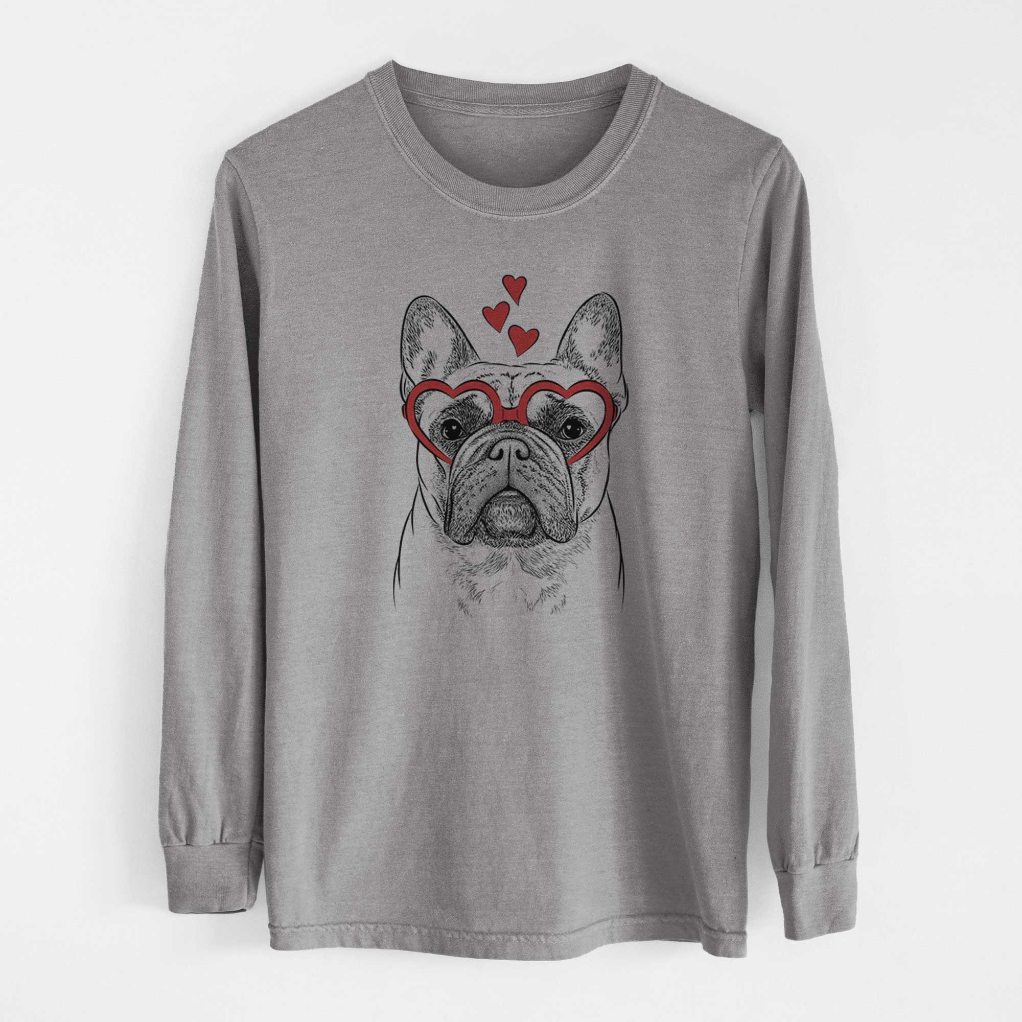 Valentine Acelynn the French Bulldog - Heavyweight 100% Cotton Long Sleeve