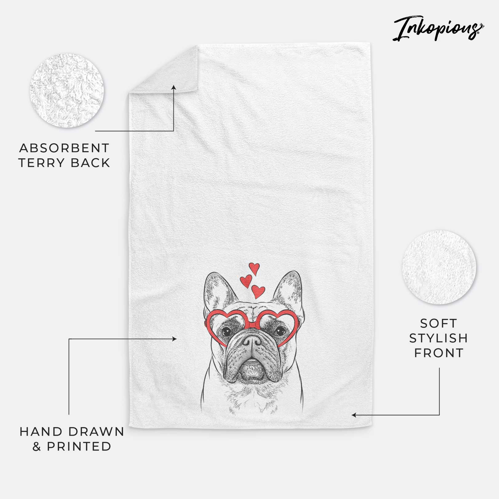 Acelynn the French Bulldog Decorative Hand Towel