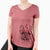 Valentine Acelynn the French Bulldog - Women's V-neck Shirt