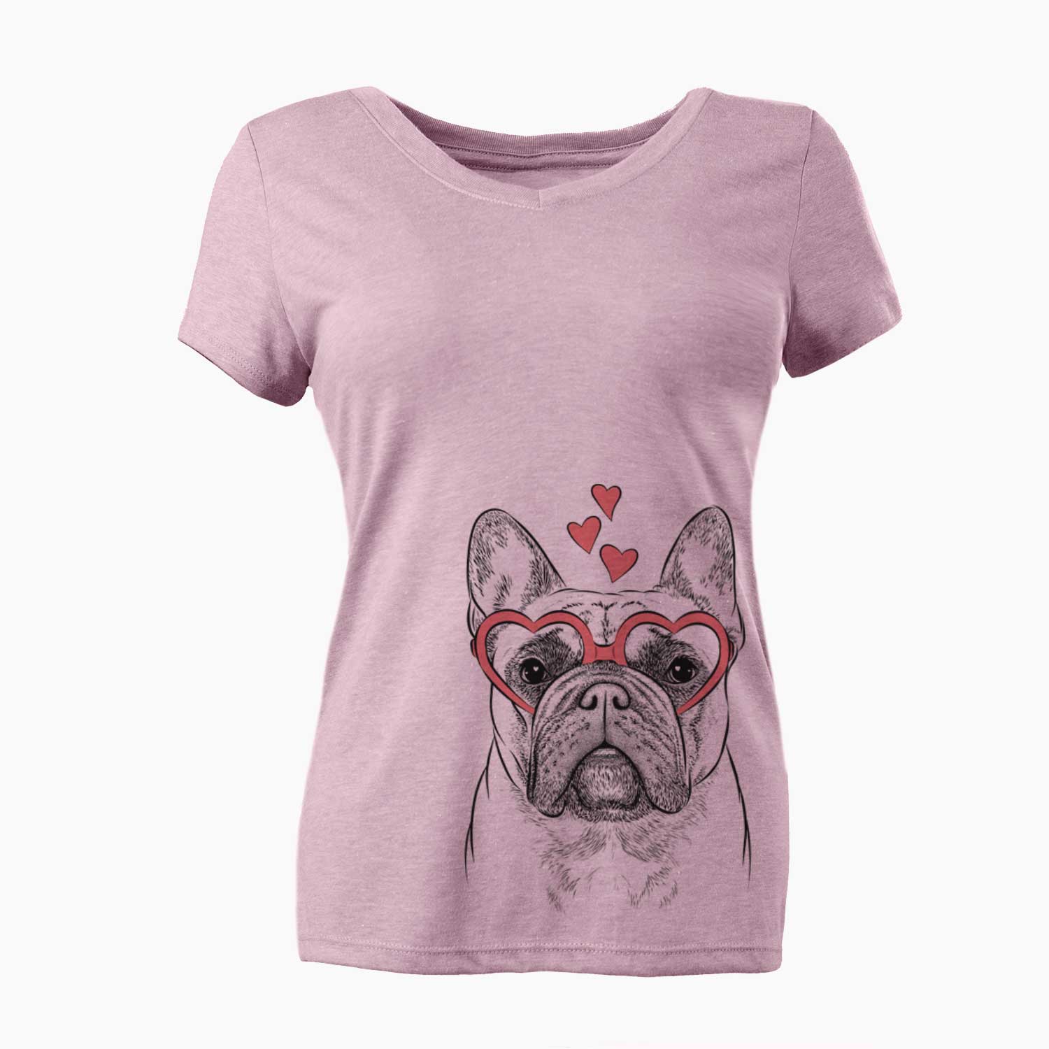 Acelynn the French Bulldog - Women's V-neck Shirt