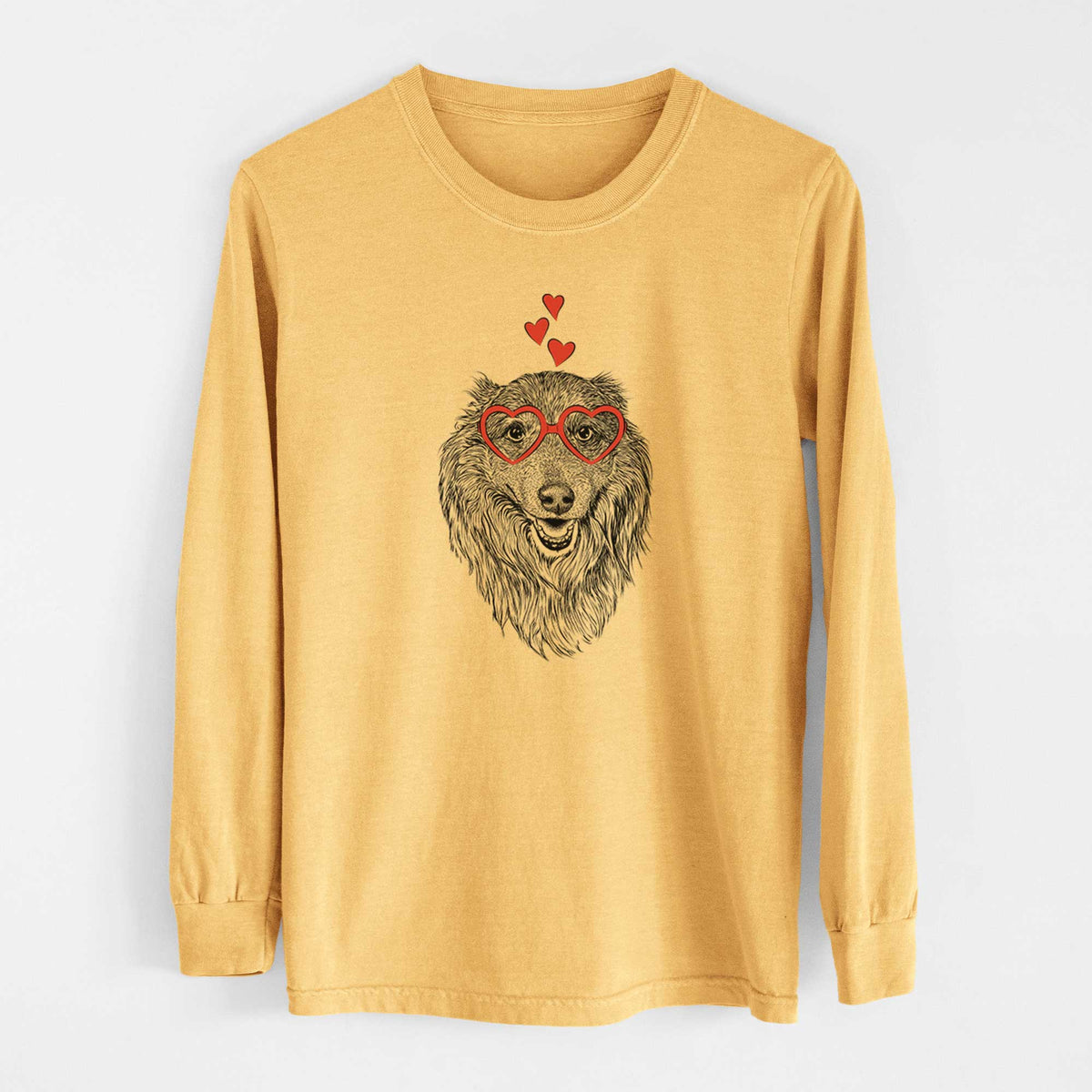 Valentine Addie the Collie Mix - Heavyweight 100% Cotton Long Sleeve