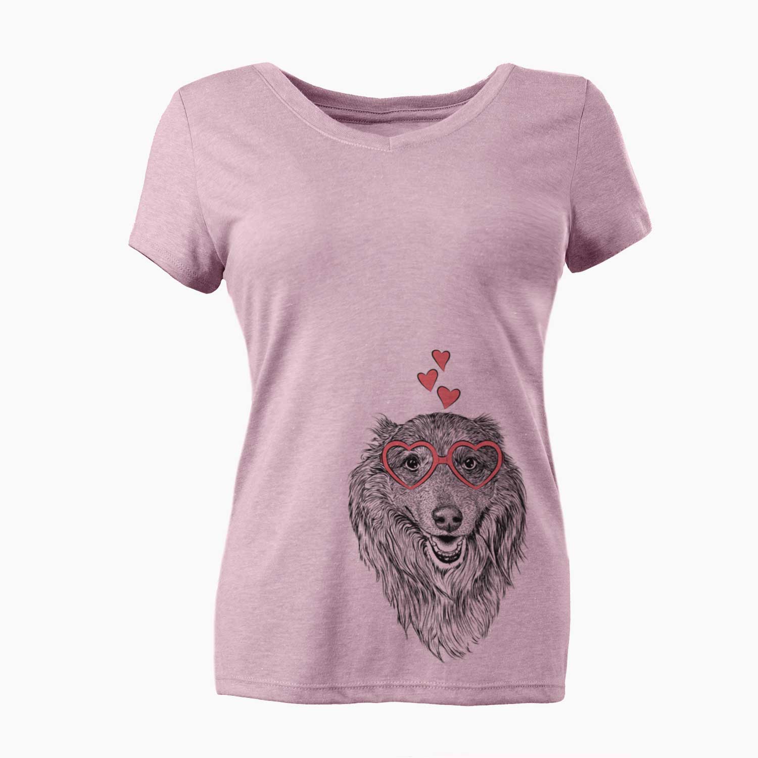 Valentine Addie the Collie Mix - Women's V-neck Shirt