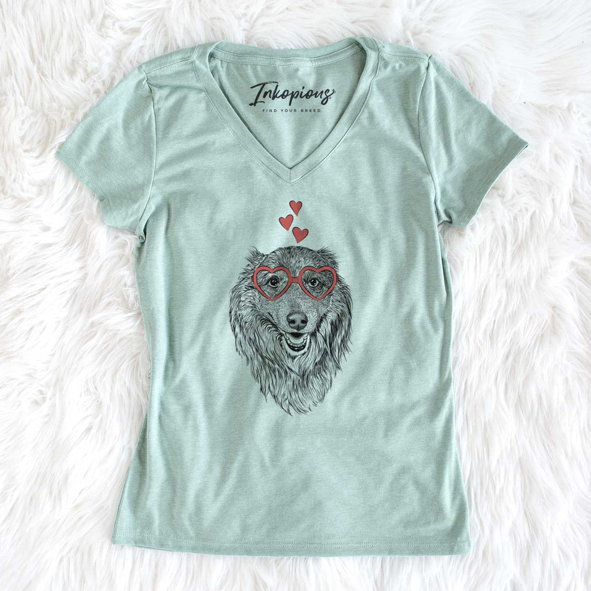 Valentine Addie the Collie Mix - Women's V-neck Shirt