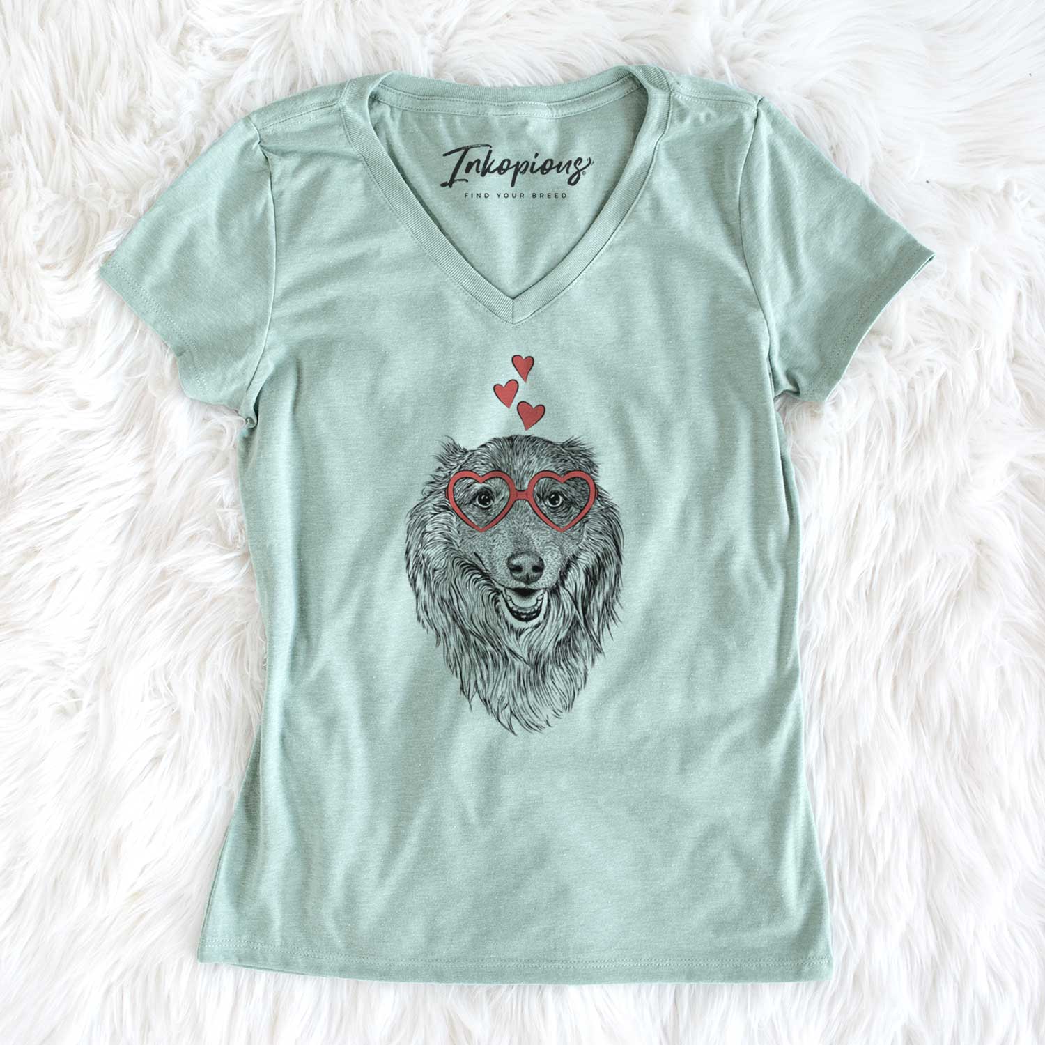 Valentine Addie the Collie Mix - Women's V-neck Shirt