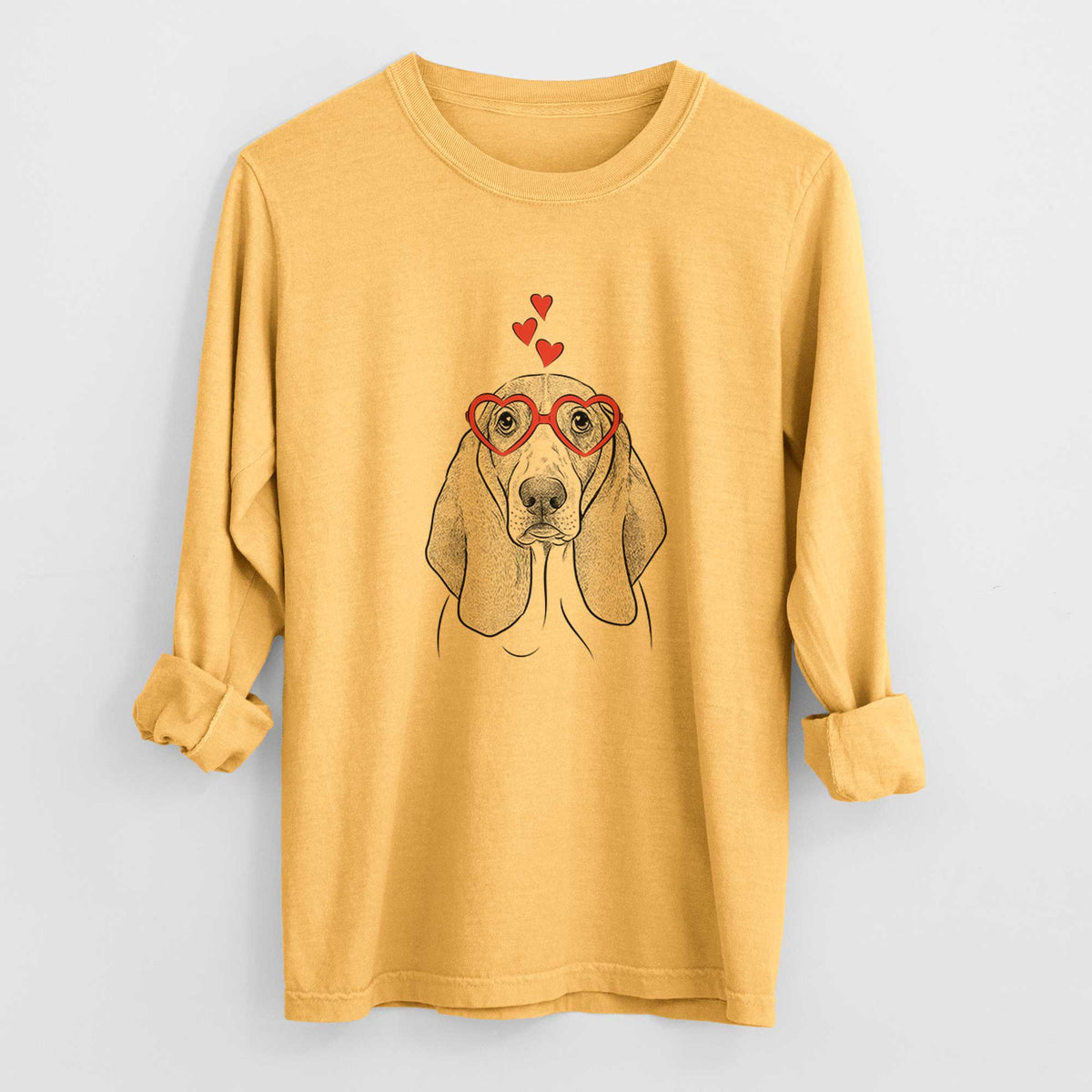 Valentine Addison the Basset Hound - Heavyweight 100% Cotton Long Sleeve