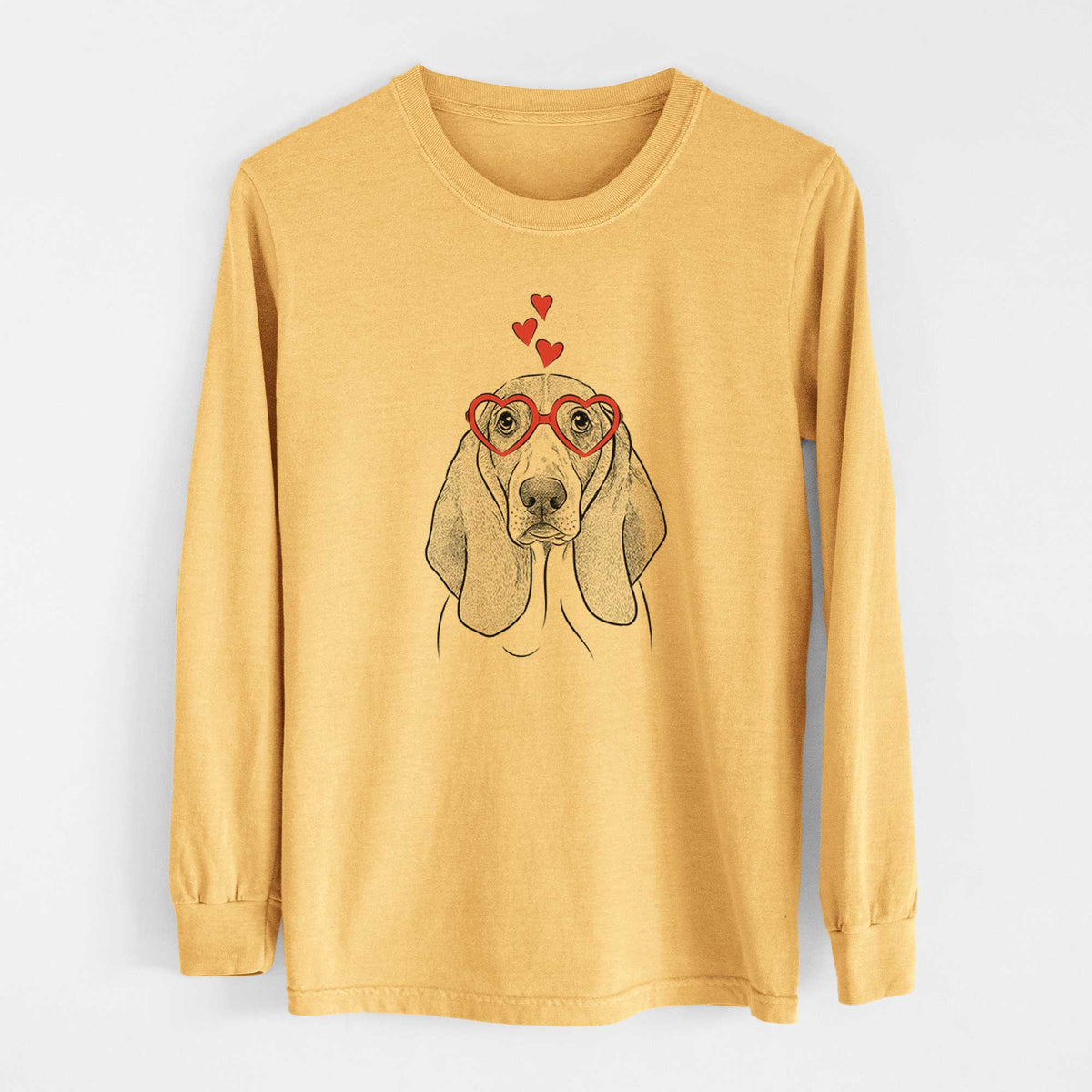 Valentine Addison the Basset Hound - Heavyweight 100% Cotton Long Sleeve