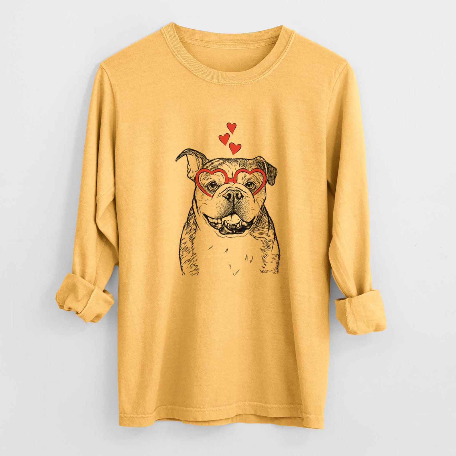 Valentine Agatha the Boston Bulldog - Heavyweight 100% Cotton Long Sleeve