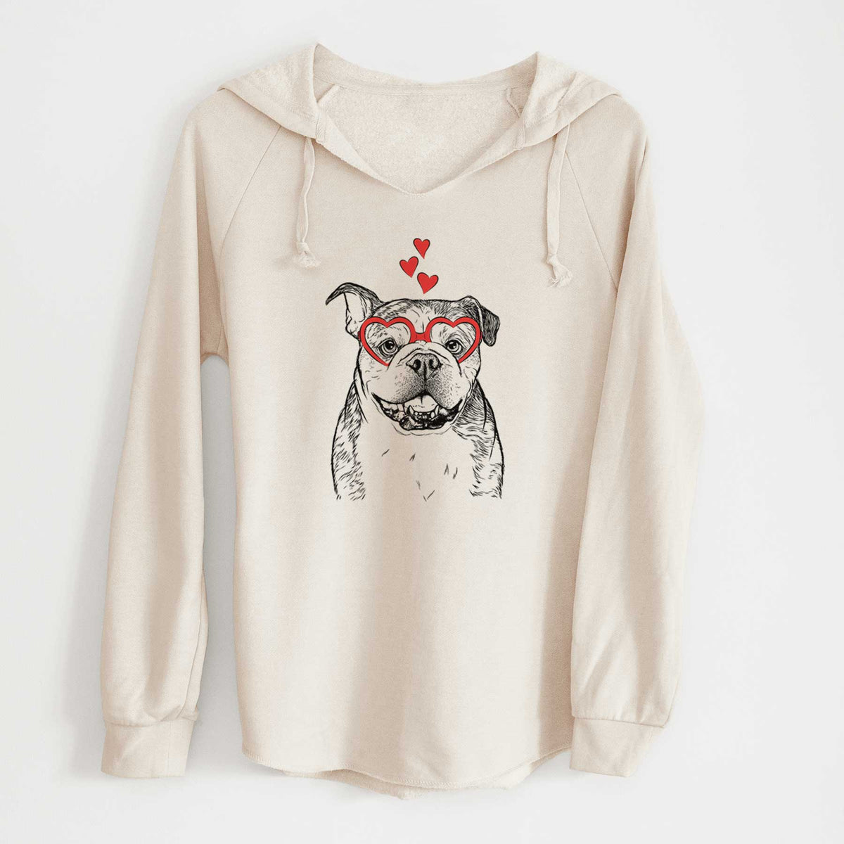 Valentine Agatha the Boston Bulldog - Cali Wave Hooded Sweatshirt