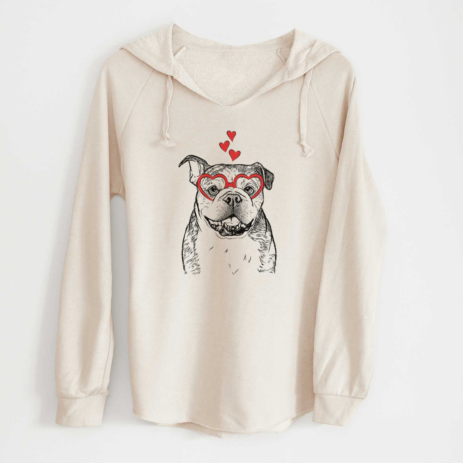 Valentine Agatha the Boston Bulldog - Cali Wave Hooded Sweatshirt