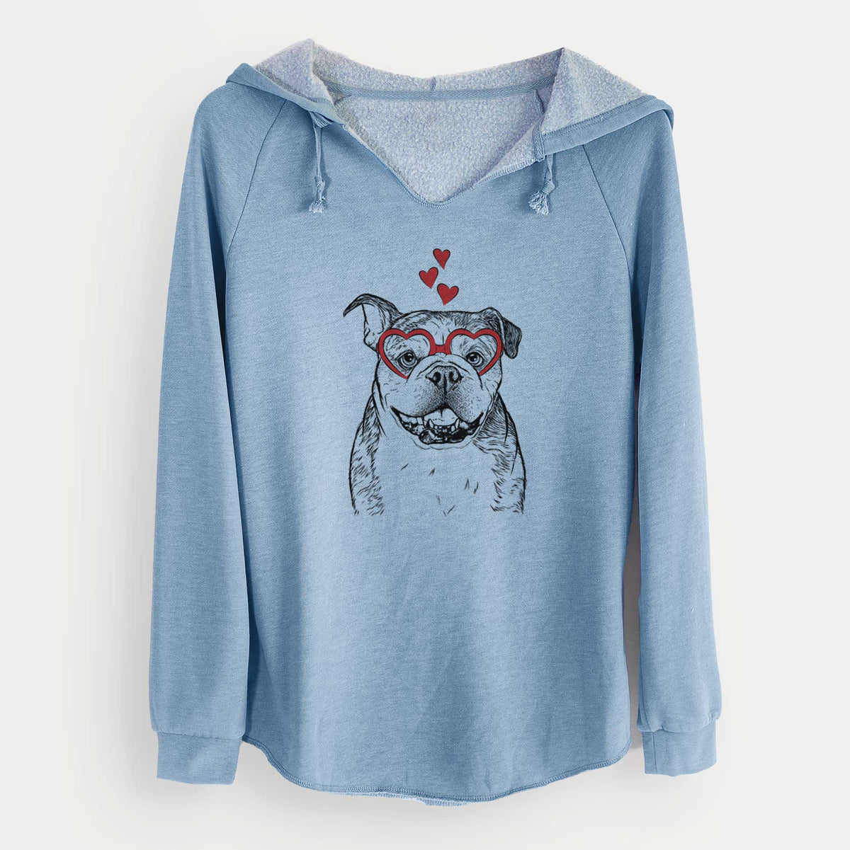 Valentine Agatha the Boston Bulldog - Cali Wave Hooded Sweatshirt