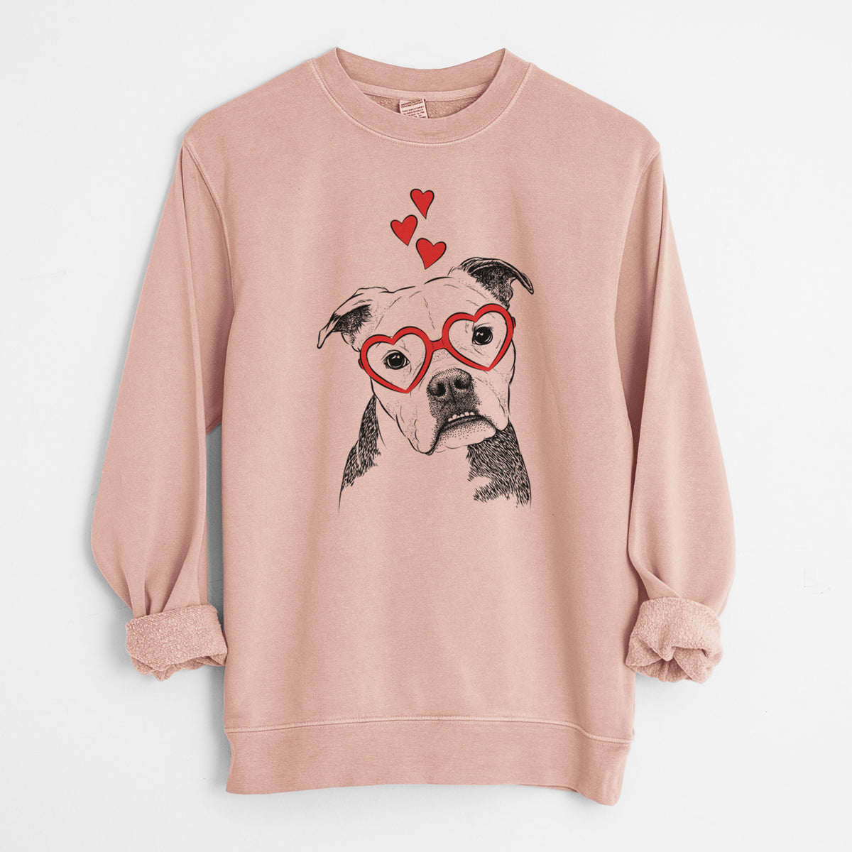 Valentine Aggy the Olde English Bulldogge - Unisex Pigment Dyed Crew Sweatshirt