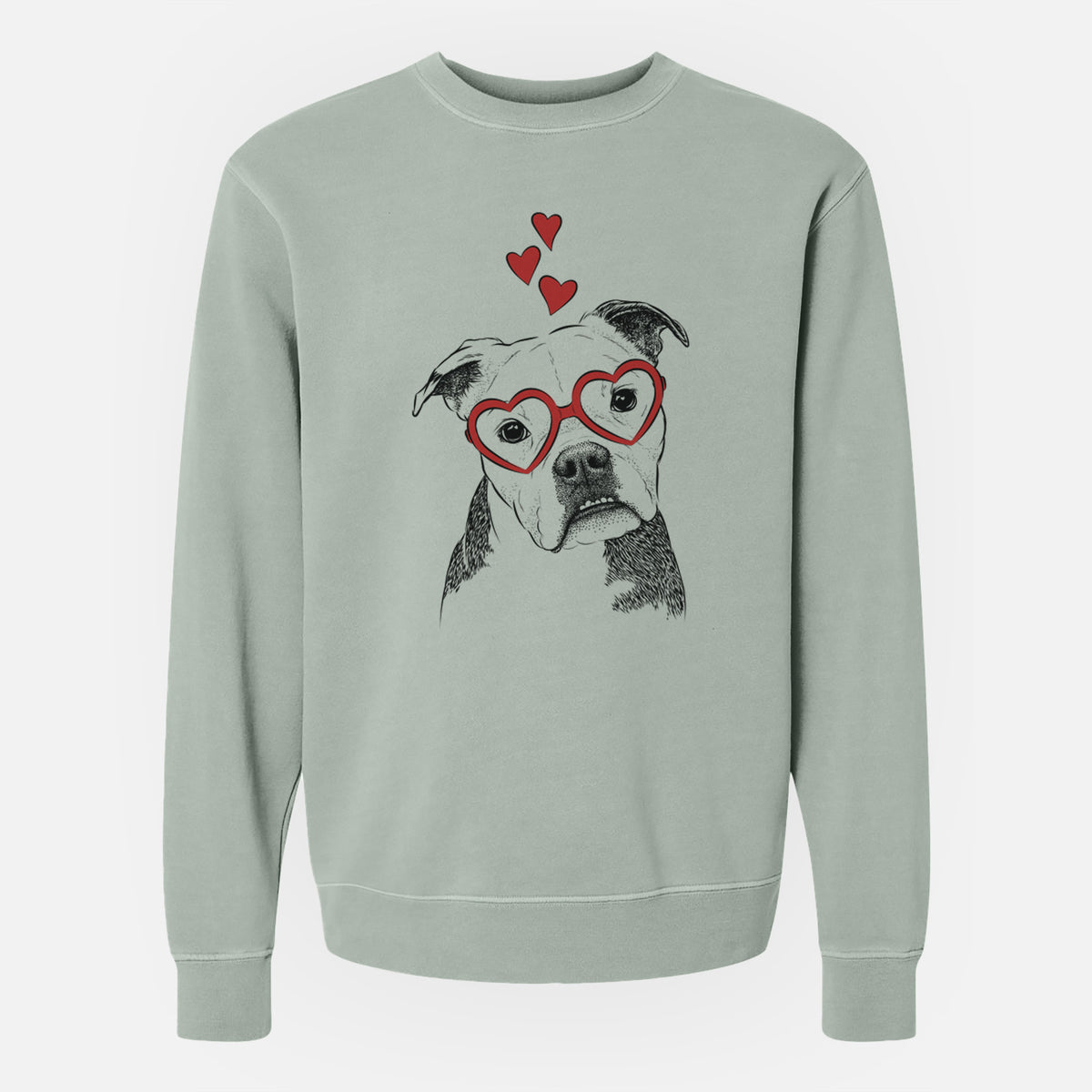 Valentine Aggy the Olde English Bulldogge - Unisex Pigment Dyed Crew Sweatshirt