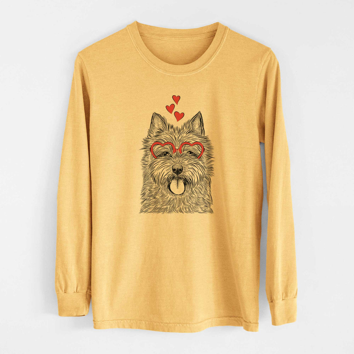 Valentine Alfie the Norwich Terrier - Heavyweight 100% Cotton Long Sleeve