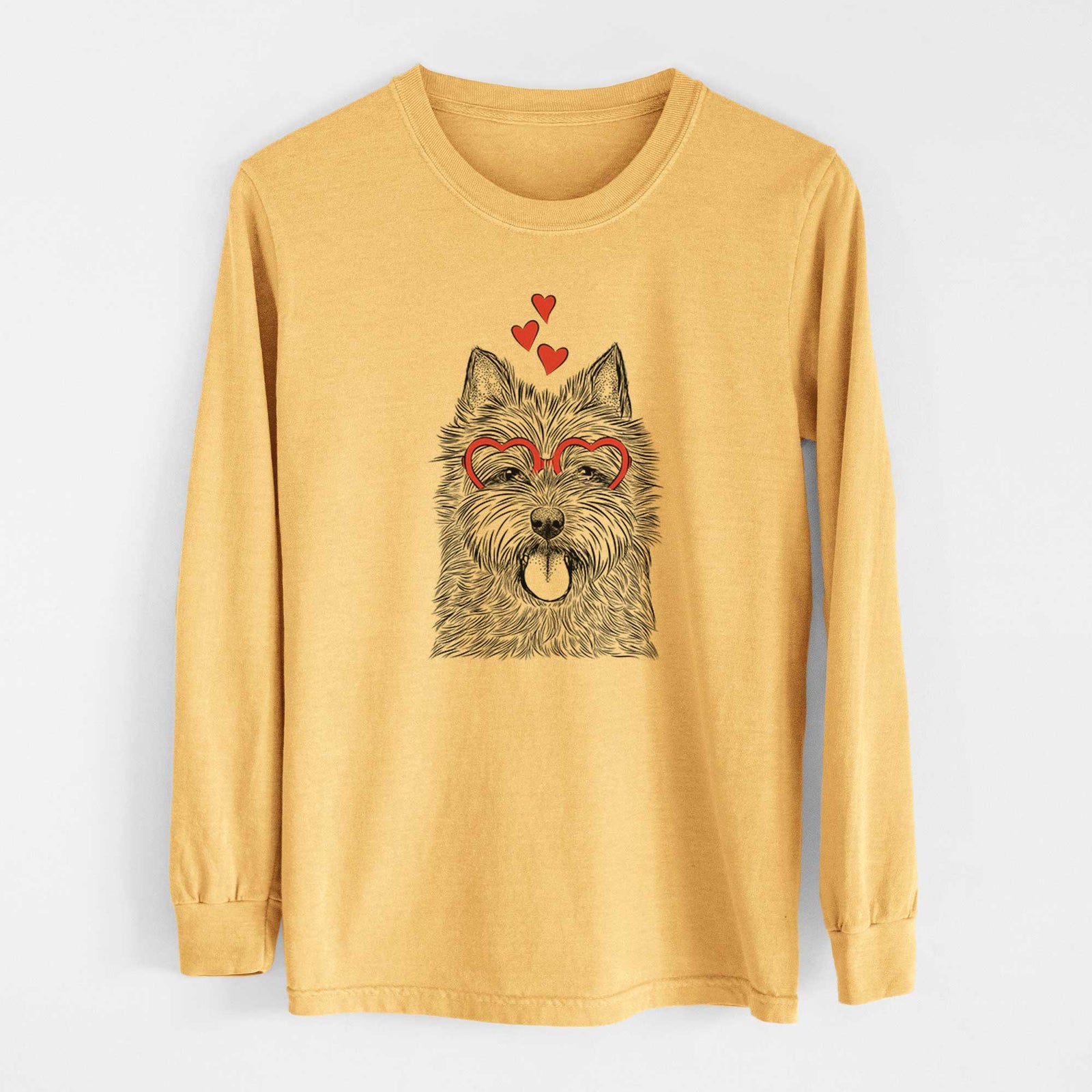 Valentine Alfie the Norwich Terrier - Heavyweight 100% Cotton Long Sleeve