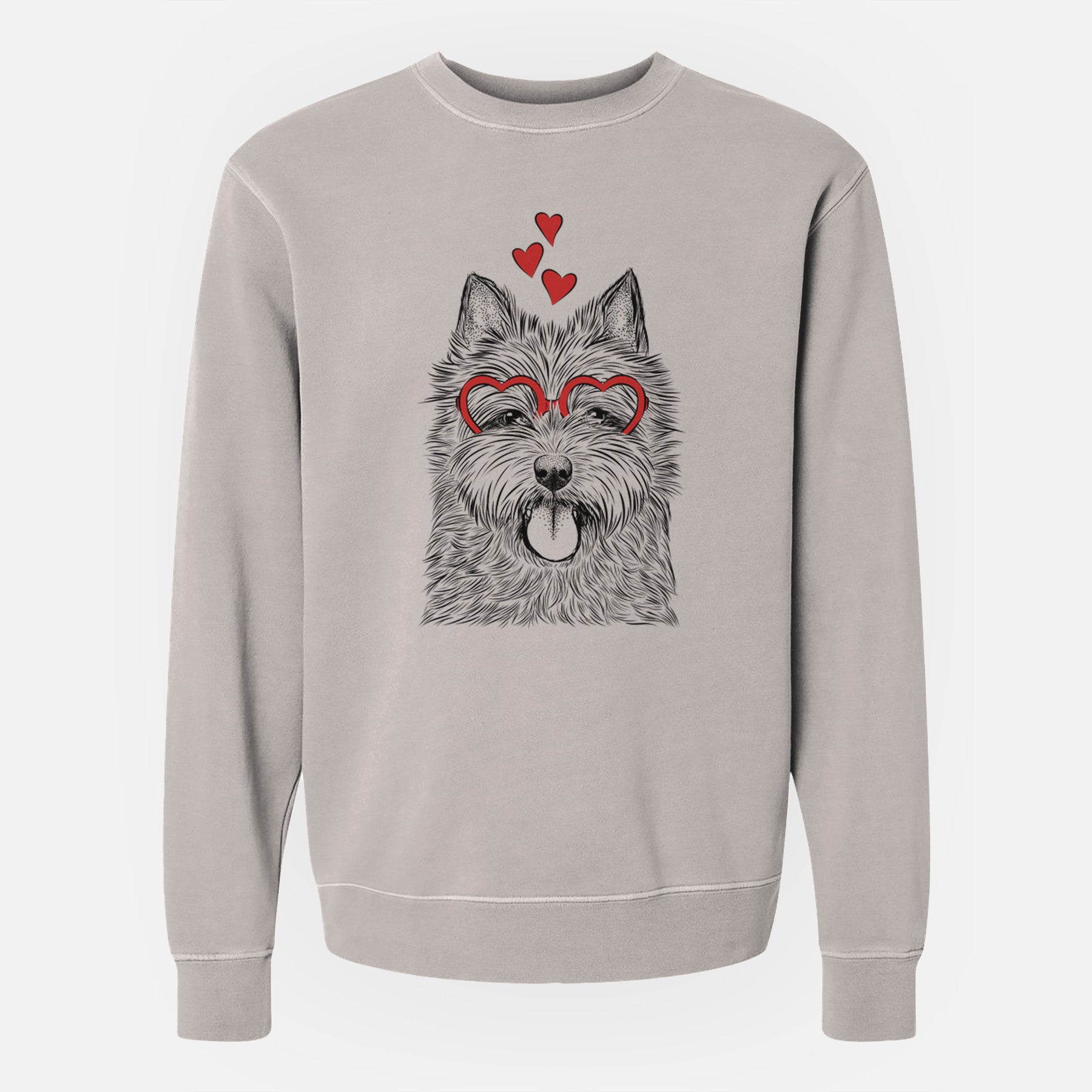 Valentine Alfie the Norwich Terrier - Unisex Pigment Dyed Crew Sweatshirt