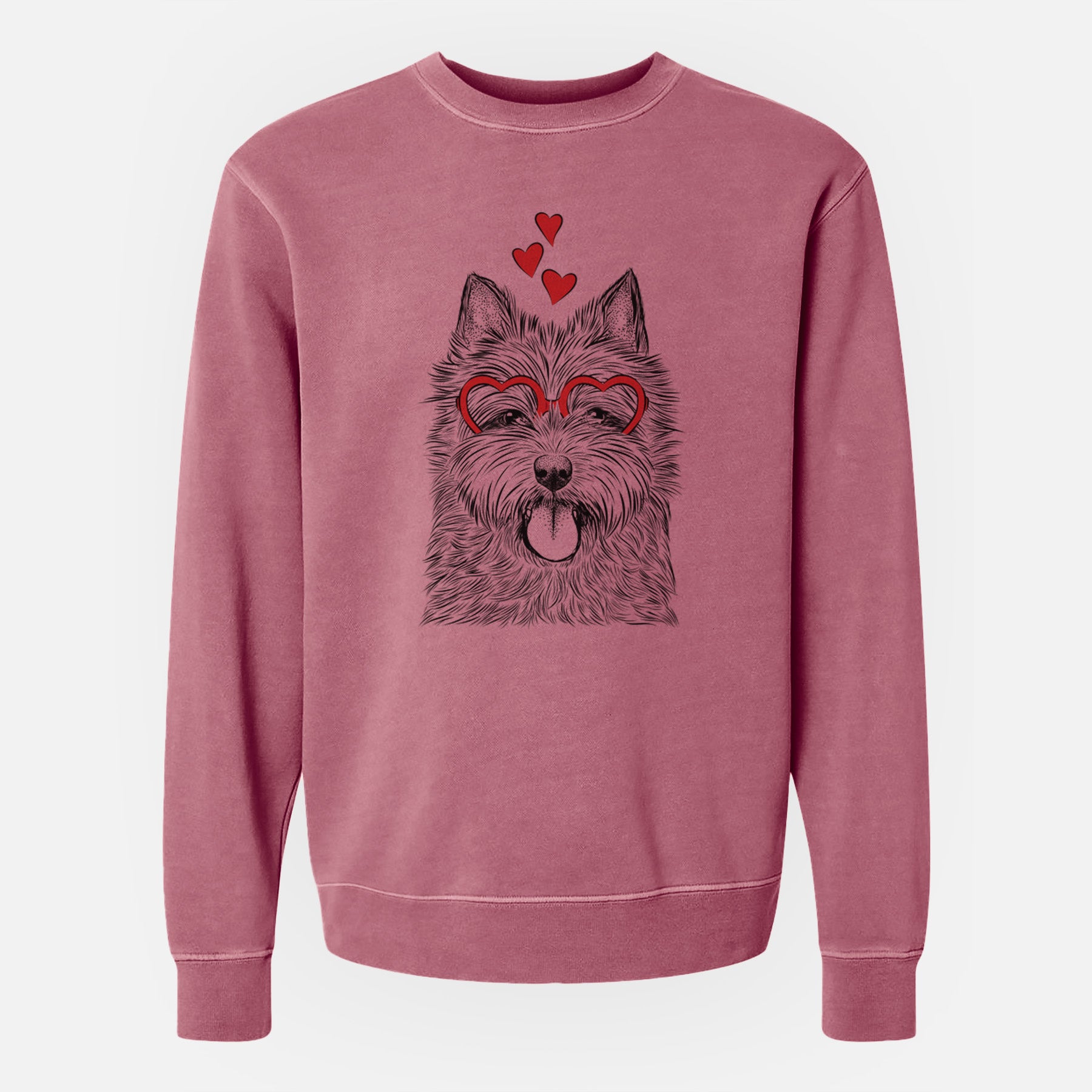 Valentine Alfie the Norwich Terrier - Unisex Pigment Dyed Crew Sweatshirt