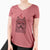 Valentine Alfie the Norwich Terrier - Women's V-neck Shirt