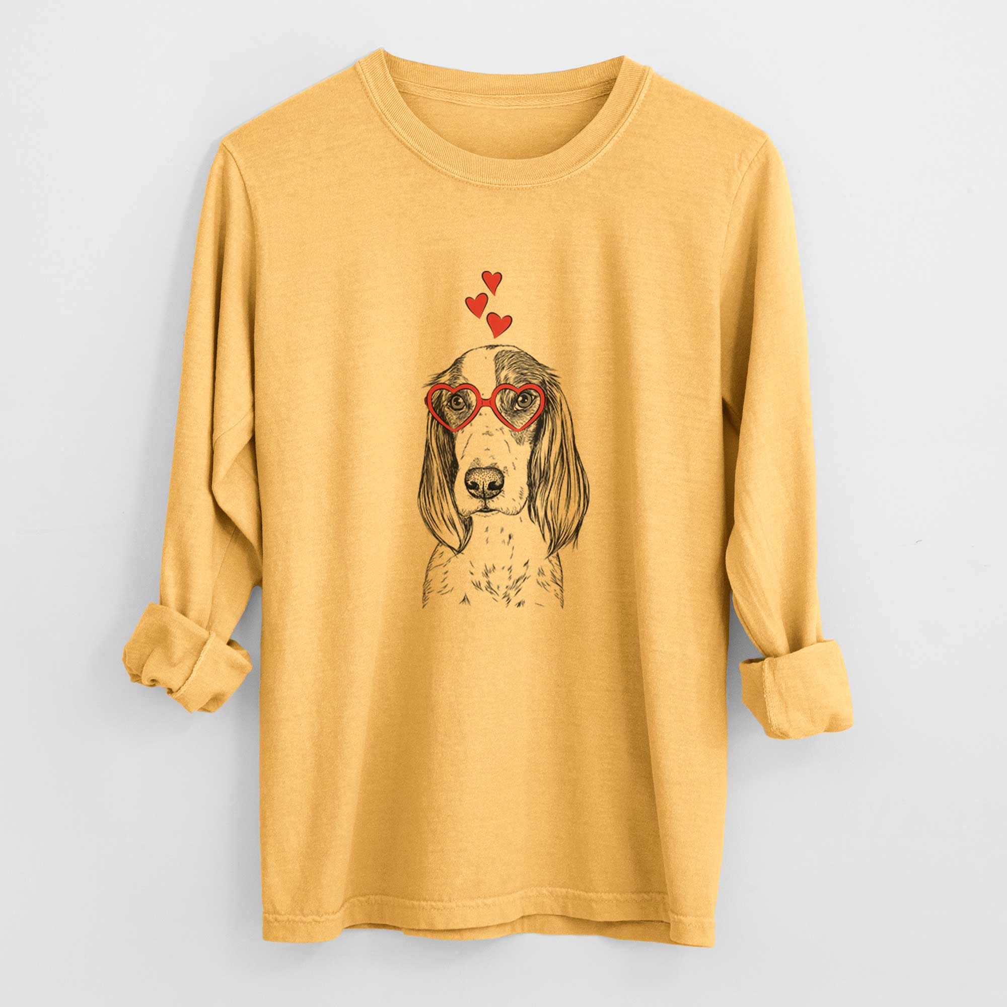 Valentine Aline the Irish Red and White Setter - Heavyweight 100% Cotton Long Sleeve