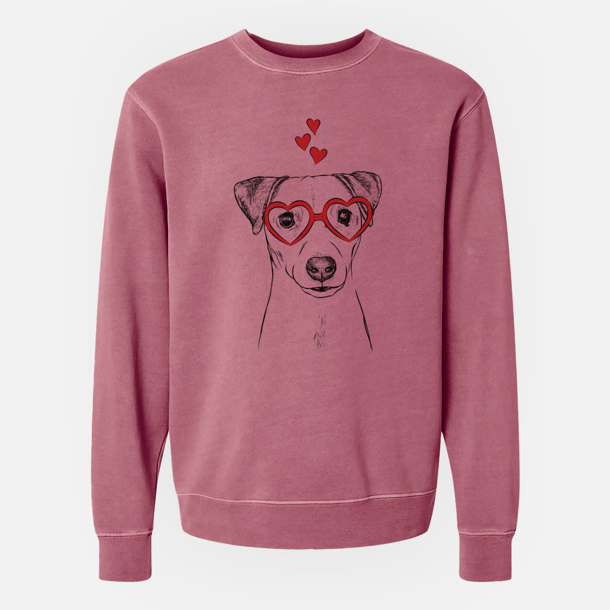 Valentine Ally the Jack Russell Terrier - Unisex Pigment Dyed Crew Sweatshirt