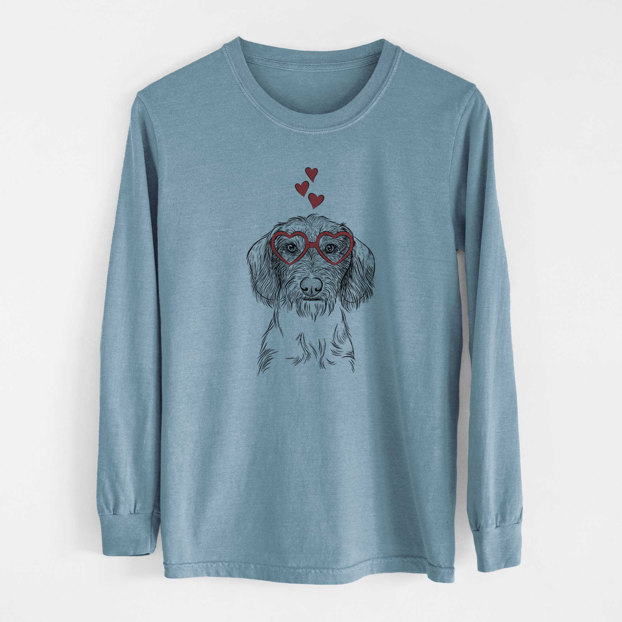 Valentine Almond the Wirehaired Dachshund - Heavyweight 100% Cotton Long Sleeve