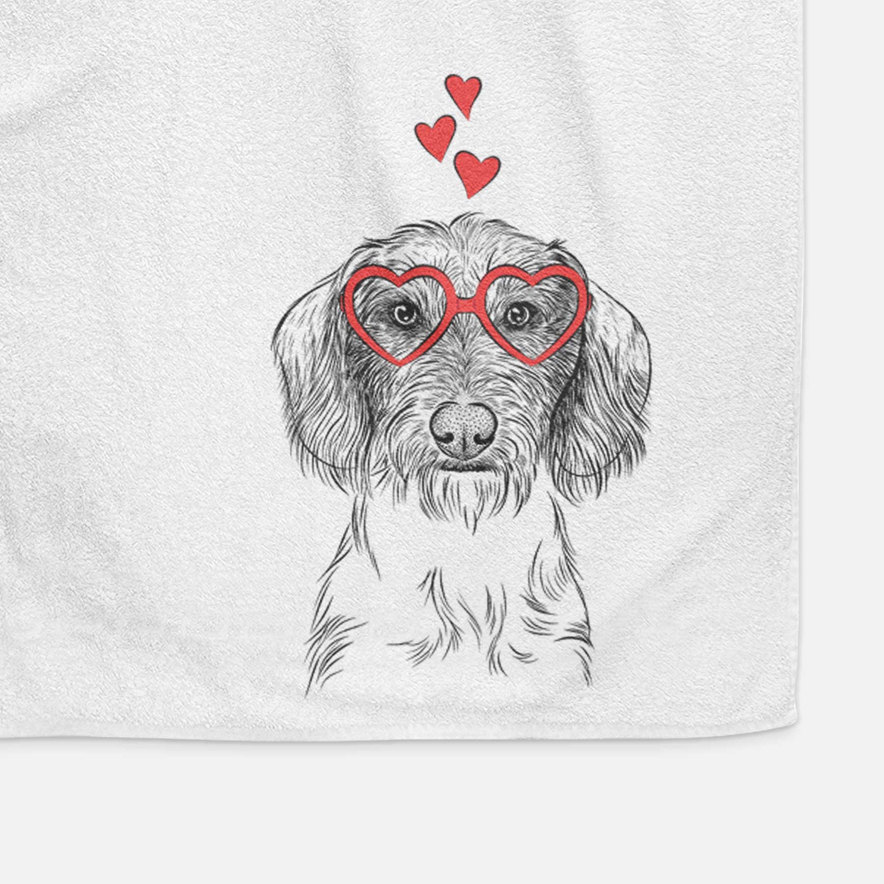 Almond the Wirehaired Dachshund Decorative Hand Towel