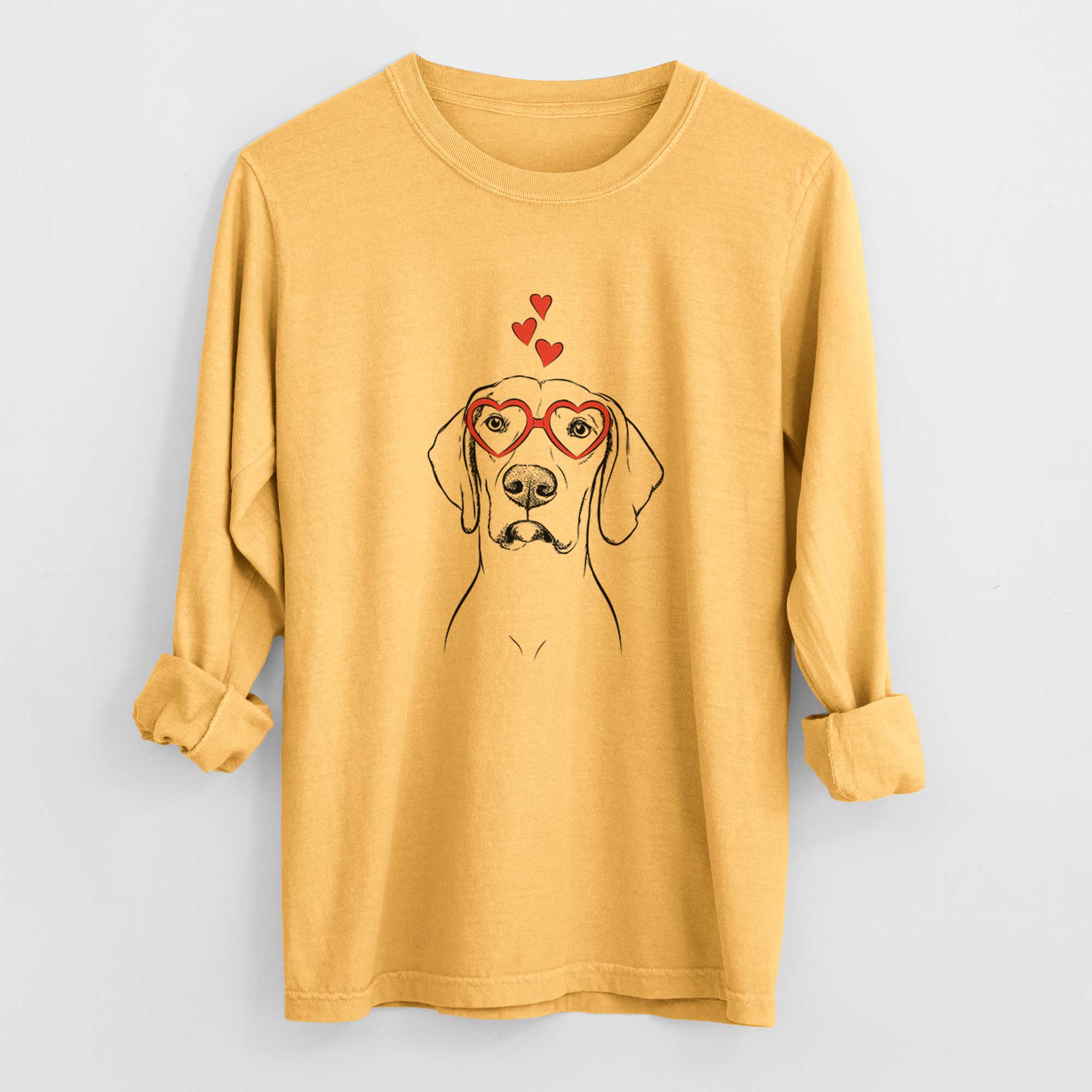 Valentine Almond the Vizmaraner - Heavyweight 100% Cotton Long Sleeve