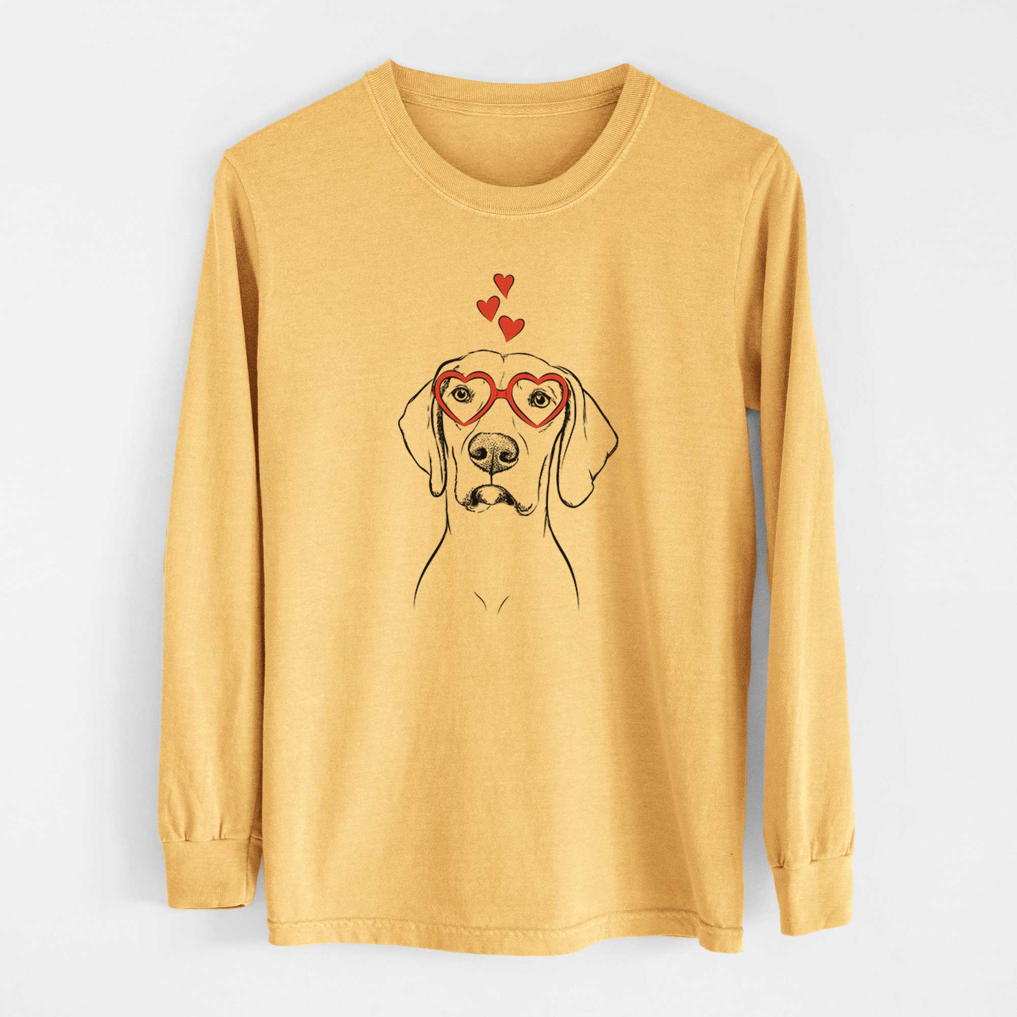 Valentine Almond the Vizmaraner - Heavyweight 100% Cotton Long Sleeve