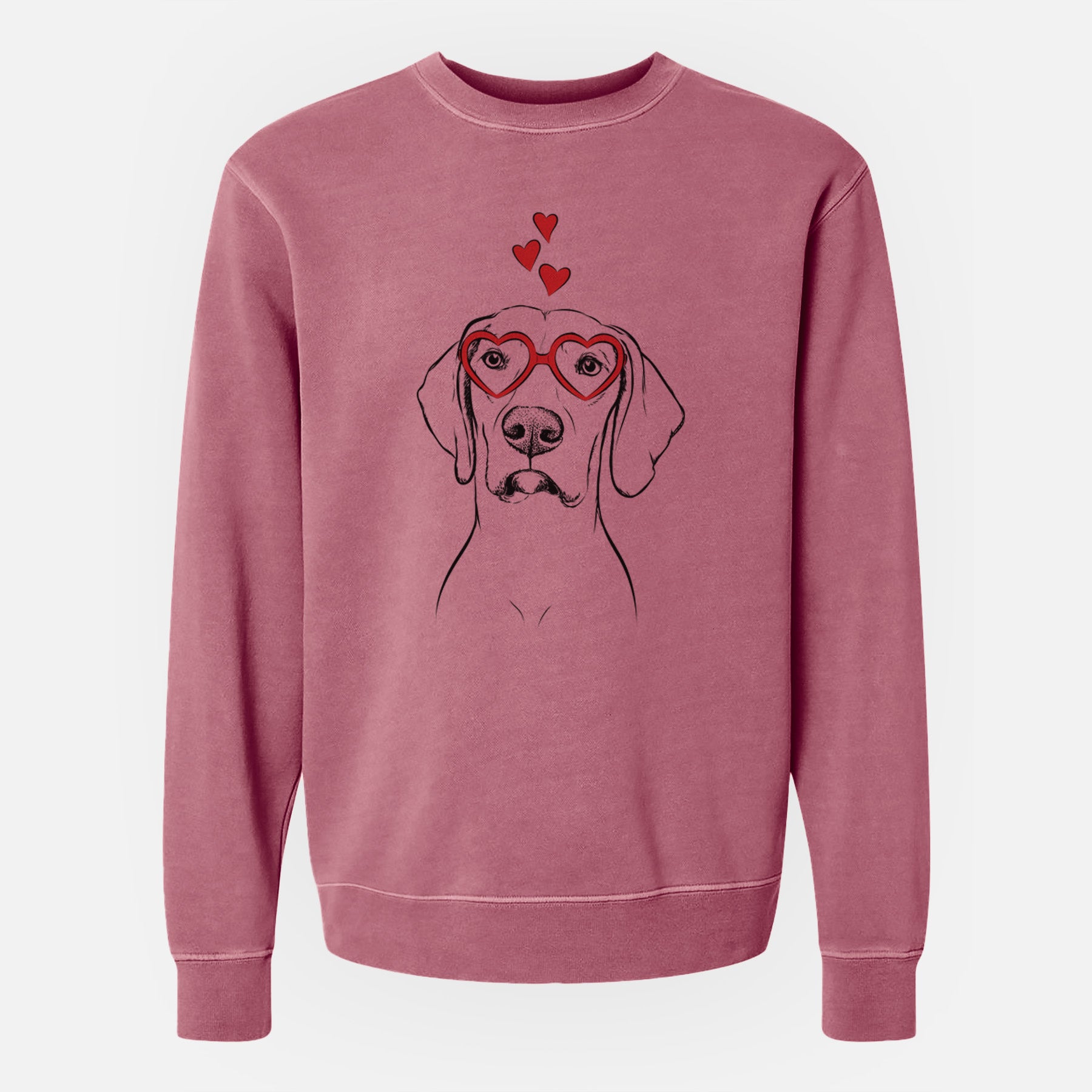 Valentine Almond the Vizmaraner - Unisex Pigment Dyed Crew Sweatshirt