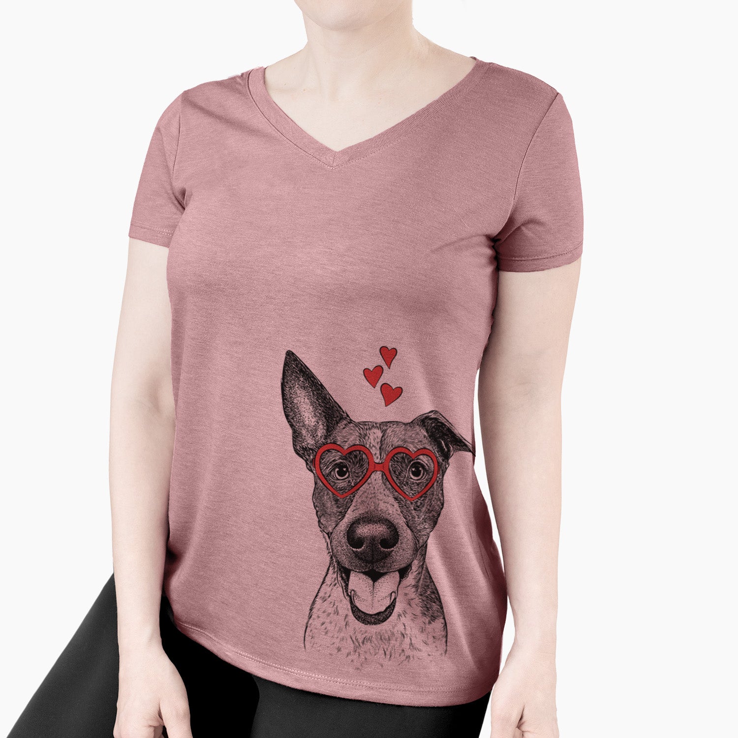 Valentine Amigo the Heeler Mix - Women's Perfect V-neck Shirt