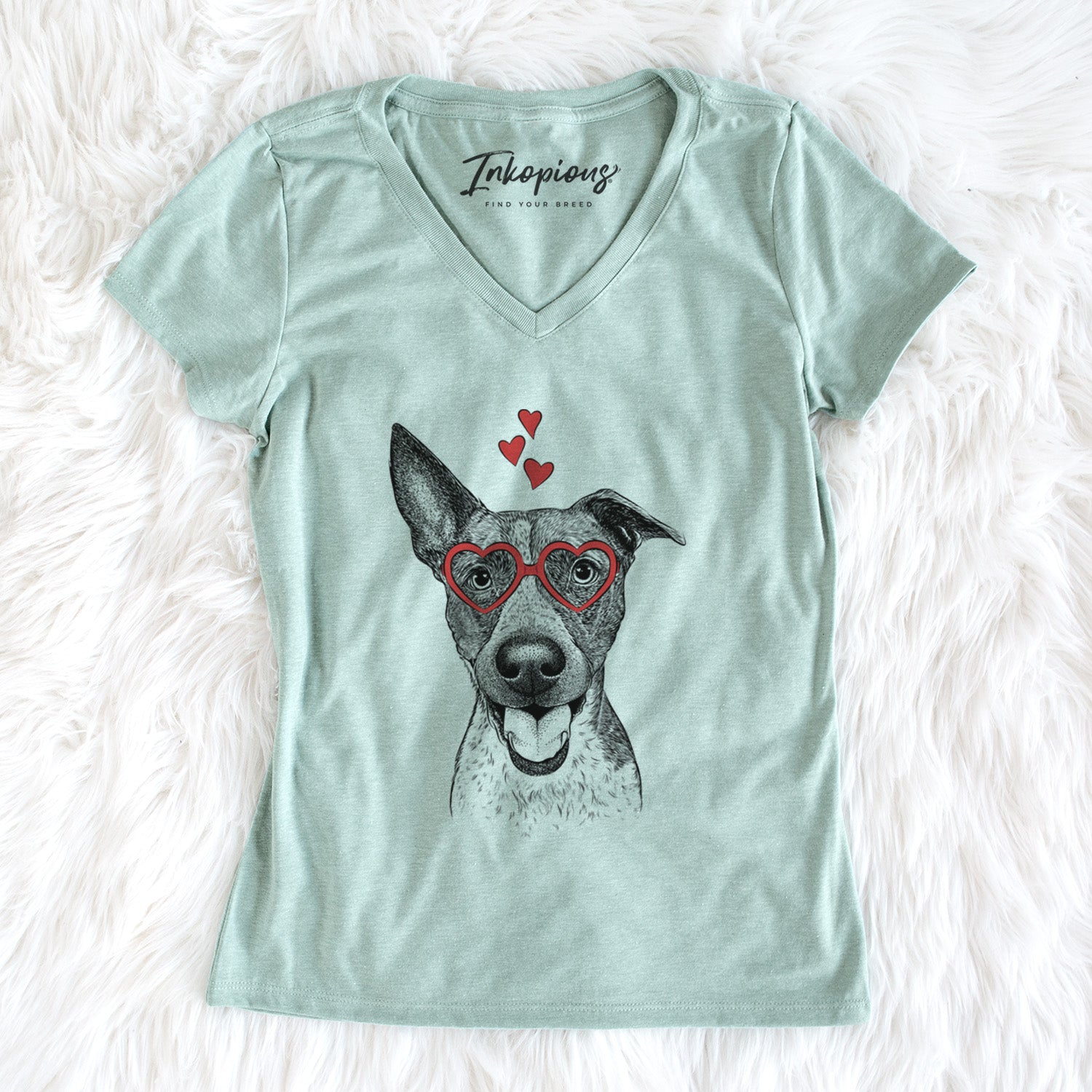 Valentine Amigo the Heeler Mix - Women's Perfect V-neck Shirt