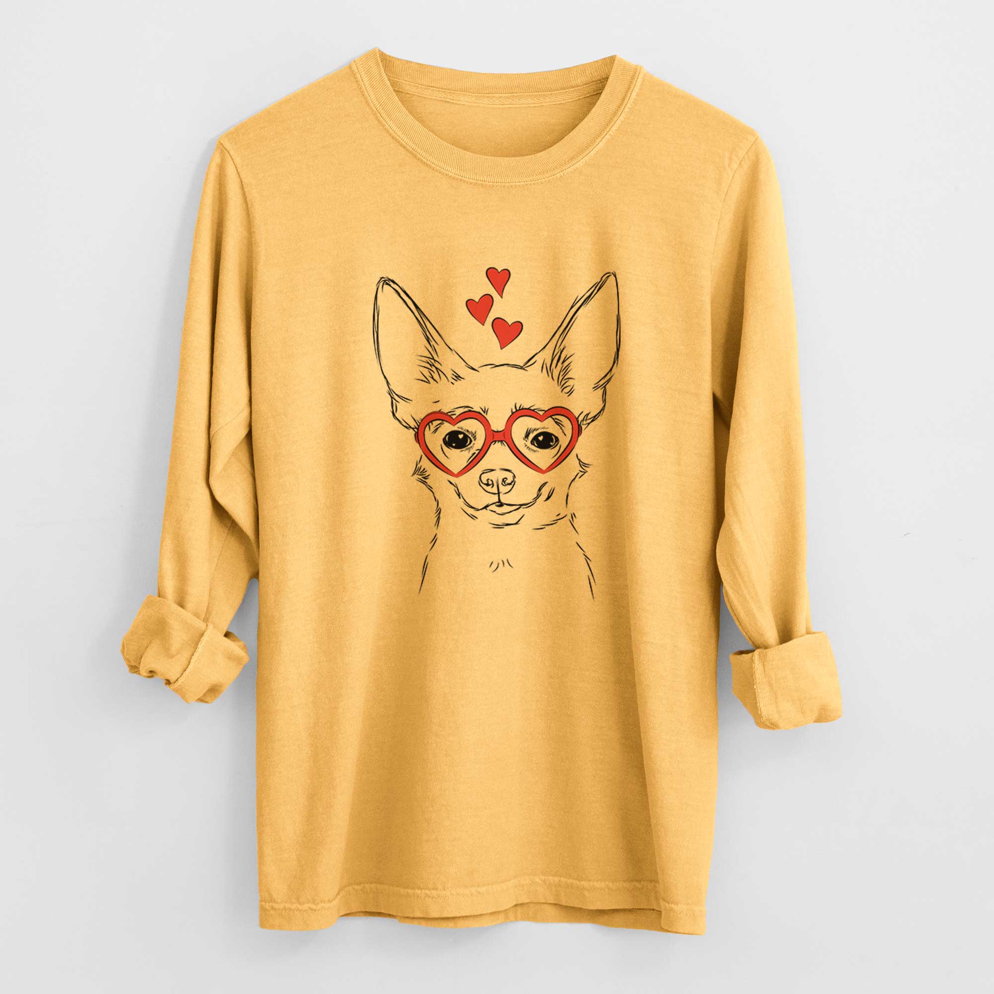 Valentine Amos the Chihuahua - Heavyweight 100% Cotton Long Sleeve