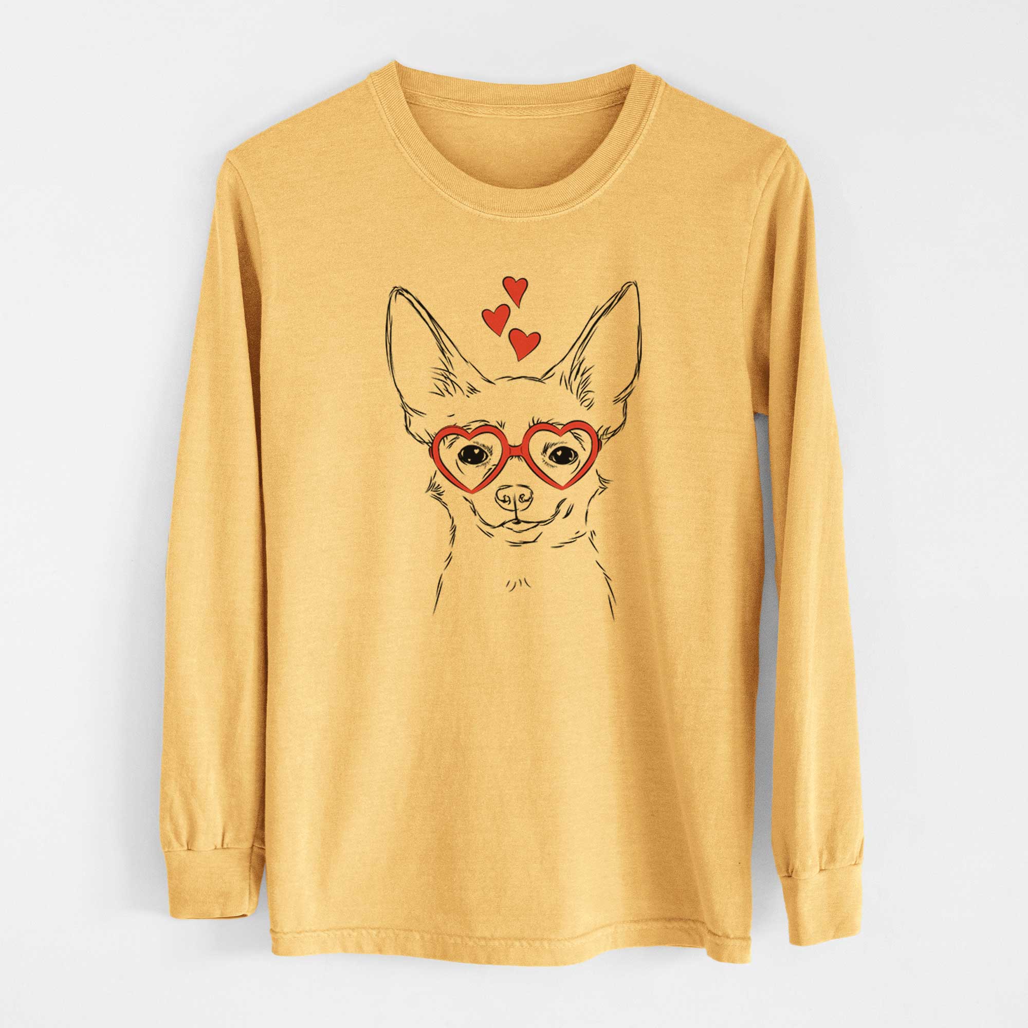 Valentine Amos the Chihuahua - Heavyweight 100% Cotton Long Sleeve