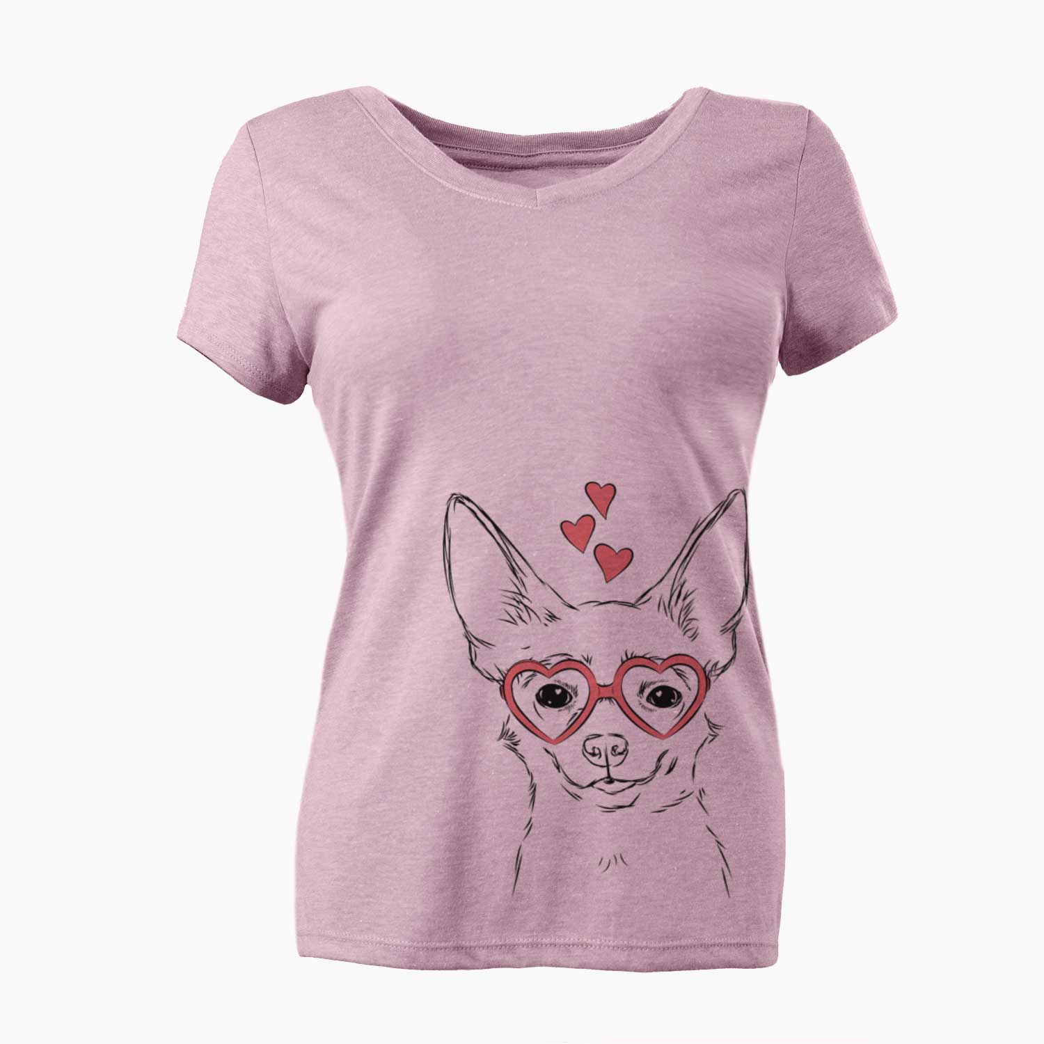 Valentine Amos the Chihuahua - Women's V-neck Shirt