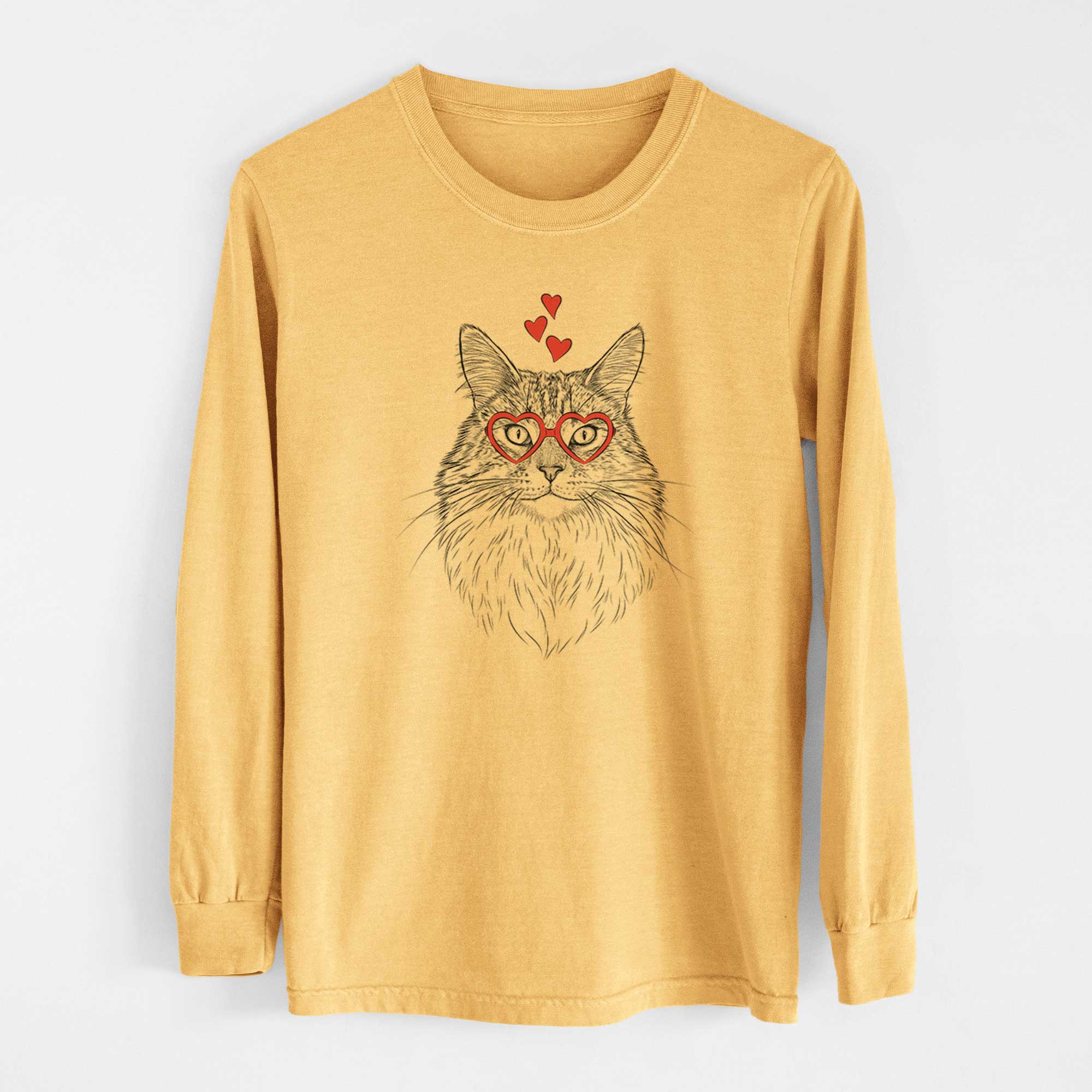 Valentine Angel the Maine Coon Cat - Heavyweight 100% Cotton Long Sleeve