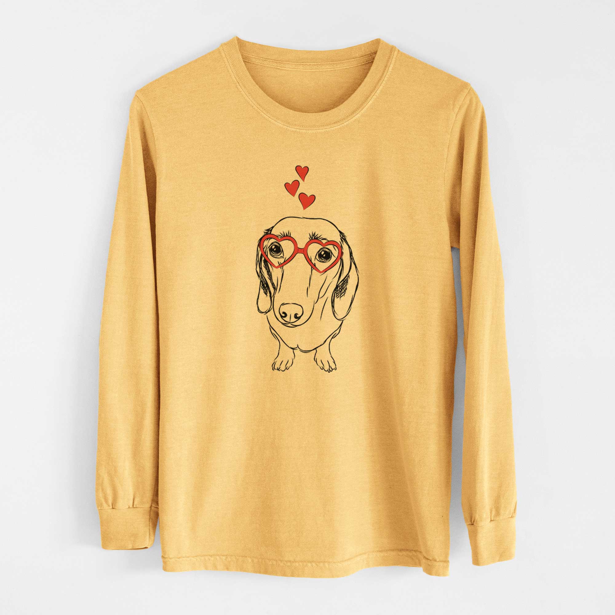 Valentine Annabelle the Dachshund - Heavyweight 100% Cotton Long Sleeve