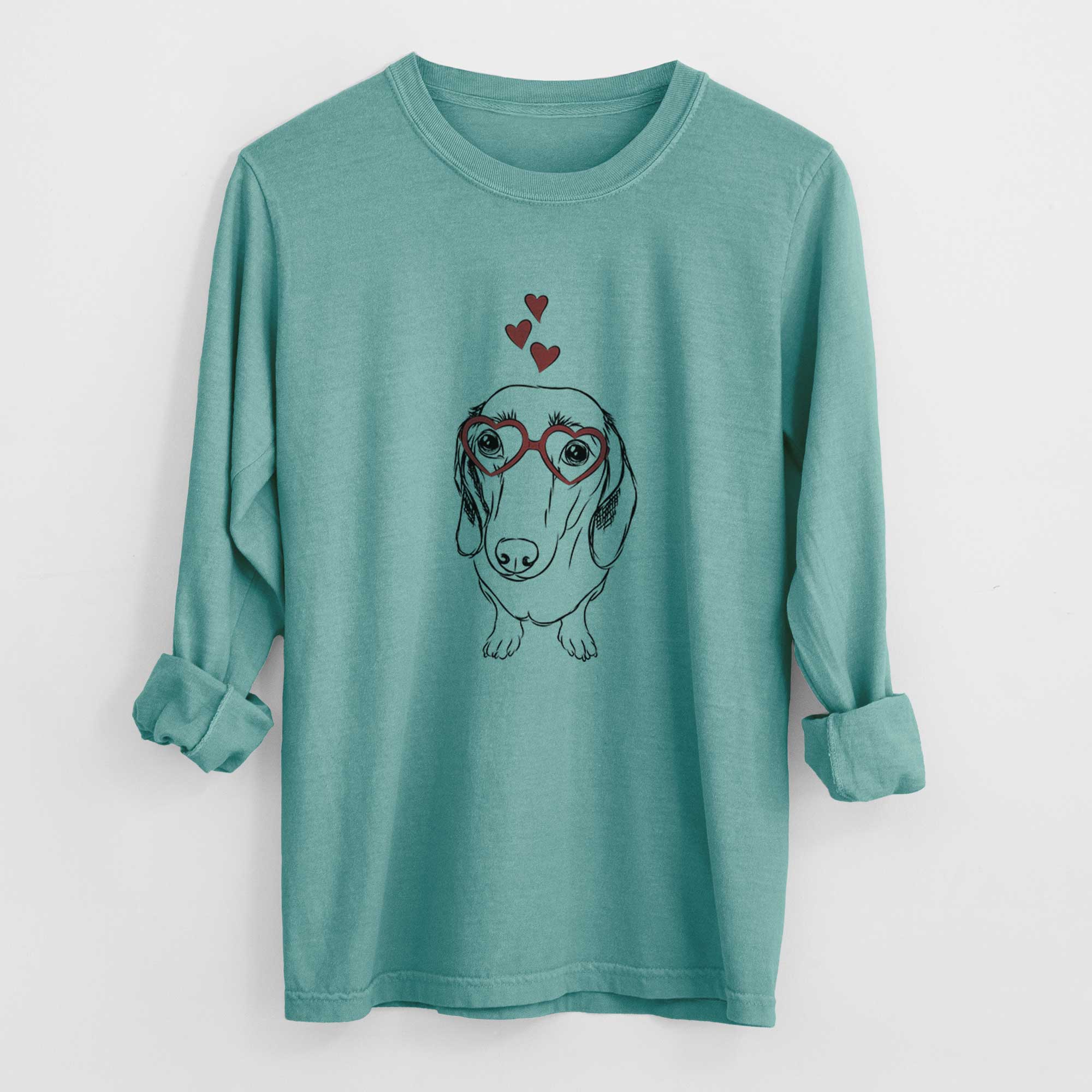 Valentine Annabelle the Dachshund - Heavyweight 100% Cotton Long Sleeve