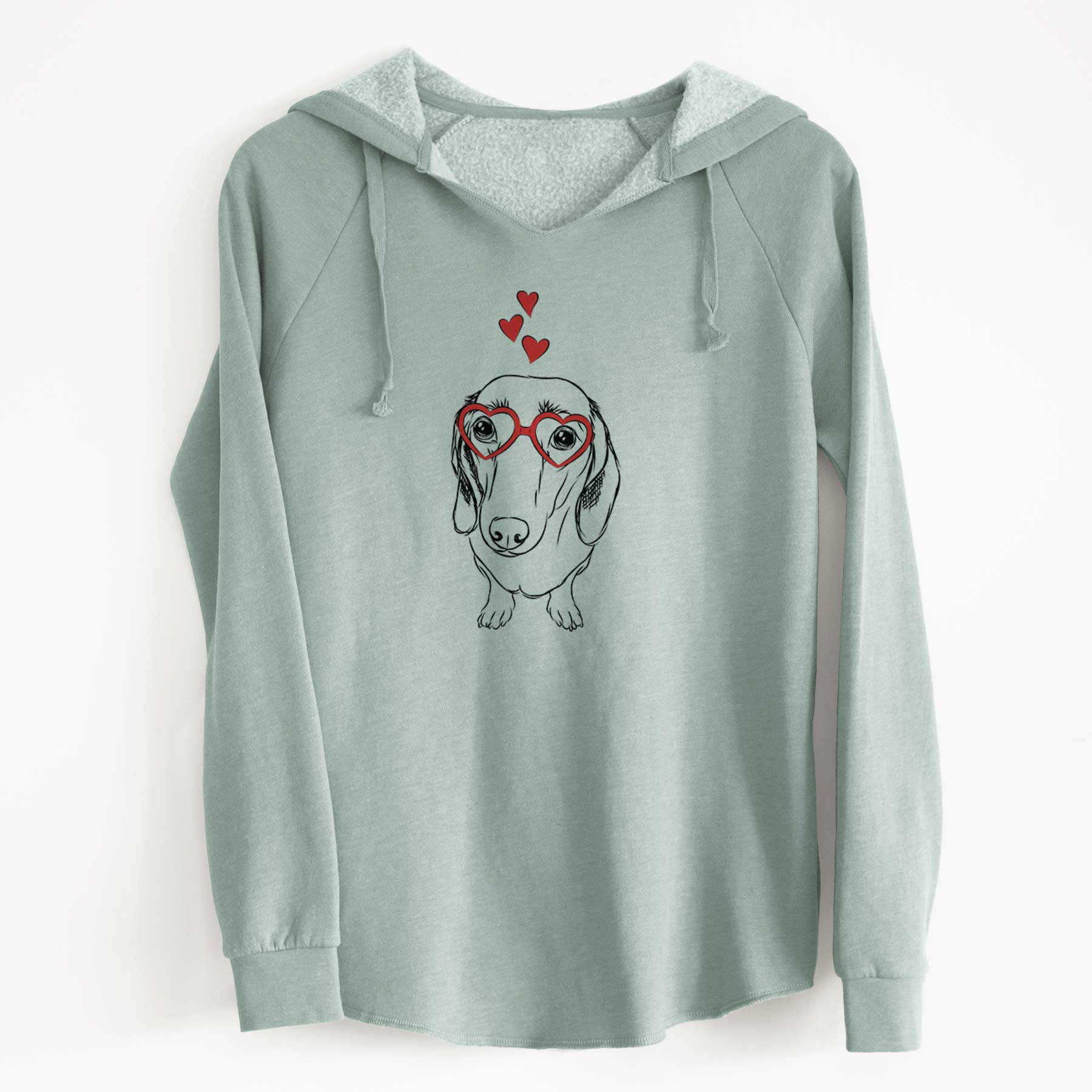 Valentine Annabelle the Dachshund - Cali Wave Hooded Sweatshirt