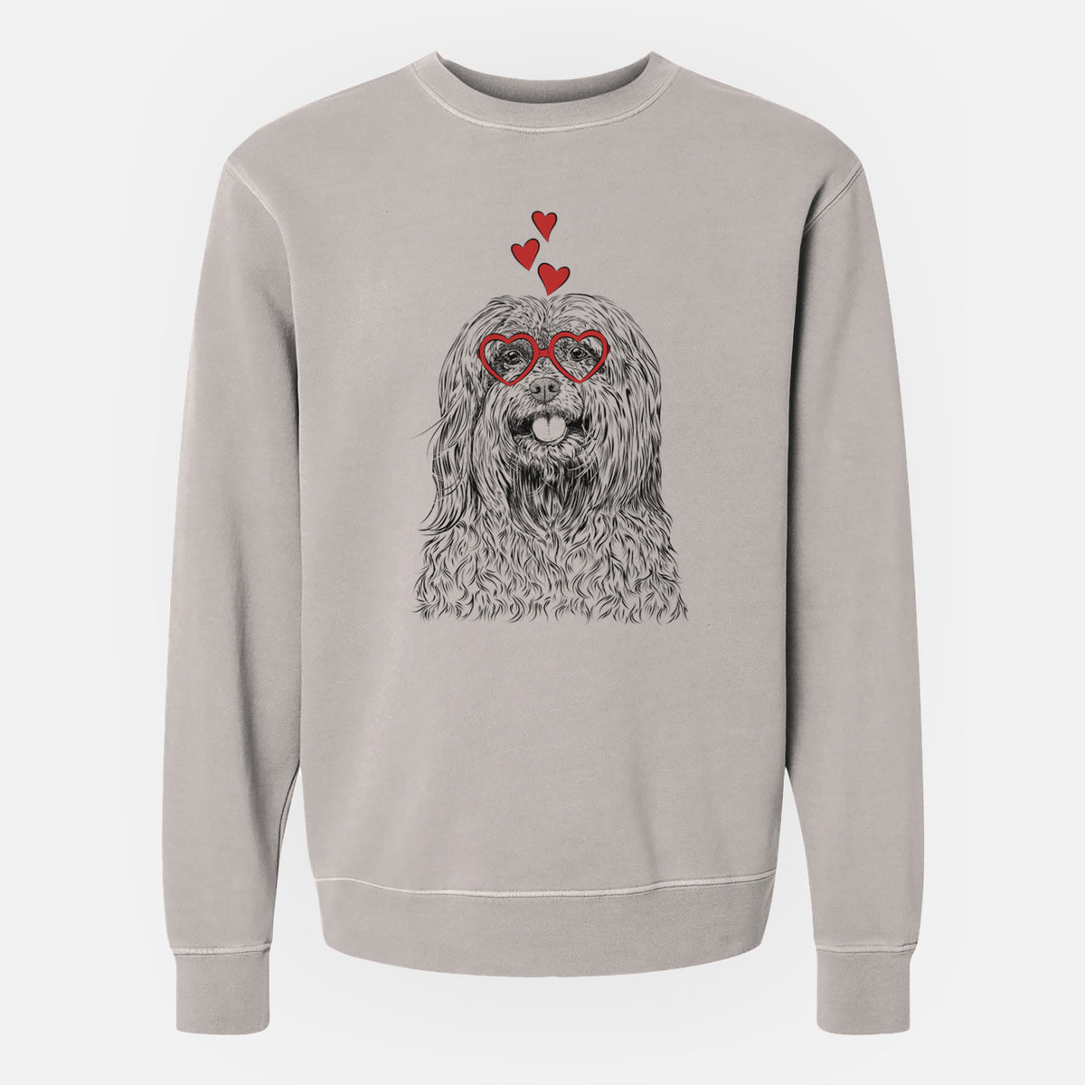 Valentine Annie the Mixed Breed - Unisex Pigment Dyed Crew Sweatshirt