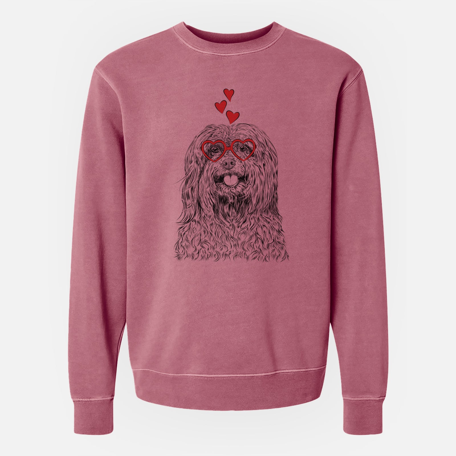 Valentine Annie the Mixed Breed - Unisex Pigment Dyed Crew Sweatshirt