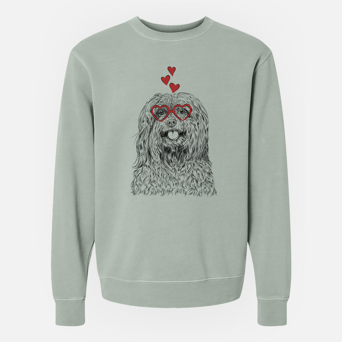 Valentine Annie the Mixed Breed - Unisex Pigment Dyed Crew Sweatshirt