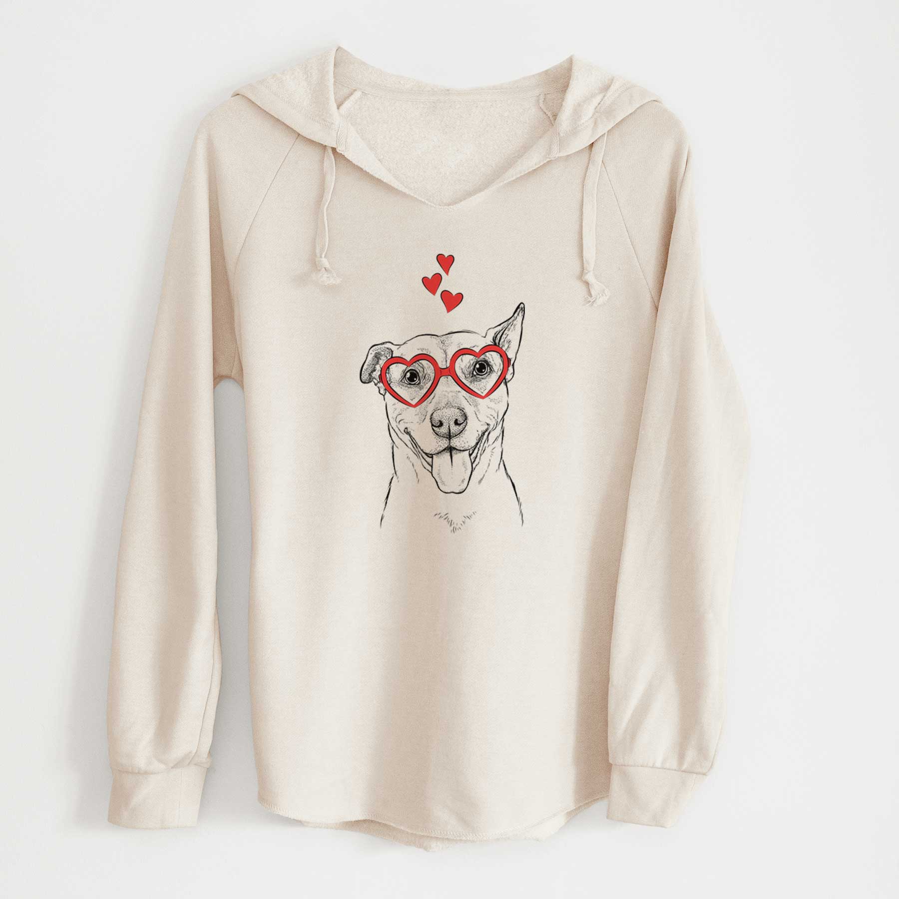 Valentine Annie Belle the Pitbull Mix - Cali Wave Hooded Sweatshirt