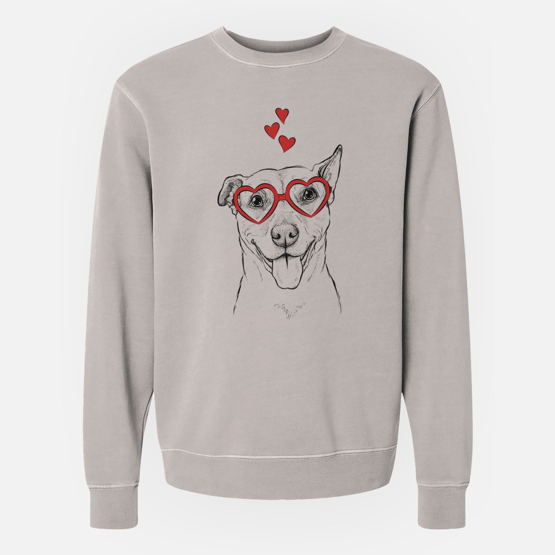 Valentine Annie Belle the Pitbull Mix - Unisex Pigment Dyed Crew Sweatshirt