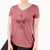 Valentine Annie Belle the Pitbull Mix - Women's V-neck Shirt