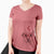 Valentine Annie Belle the Pitbull Mix - Women's V-neck Shirt